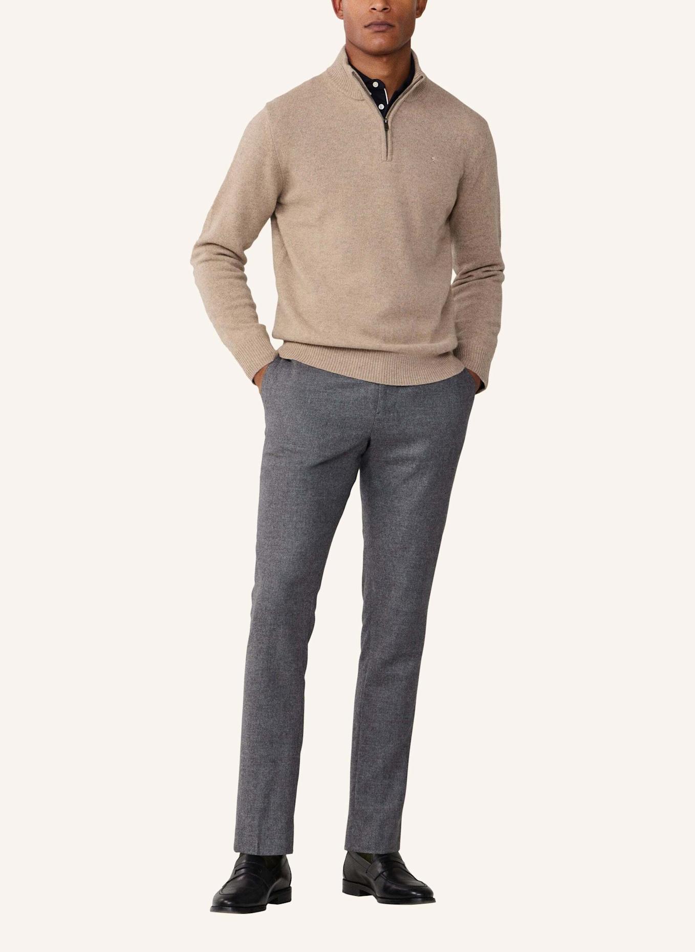 HACKETT LONDON Pullover LAMBSWOOL HZIP: BEIGE