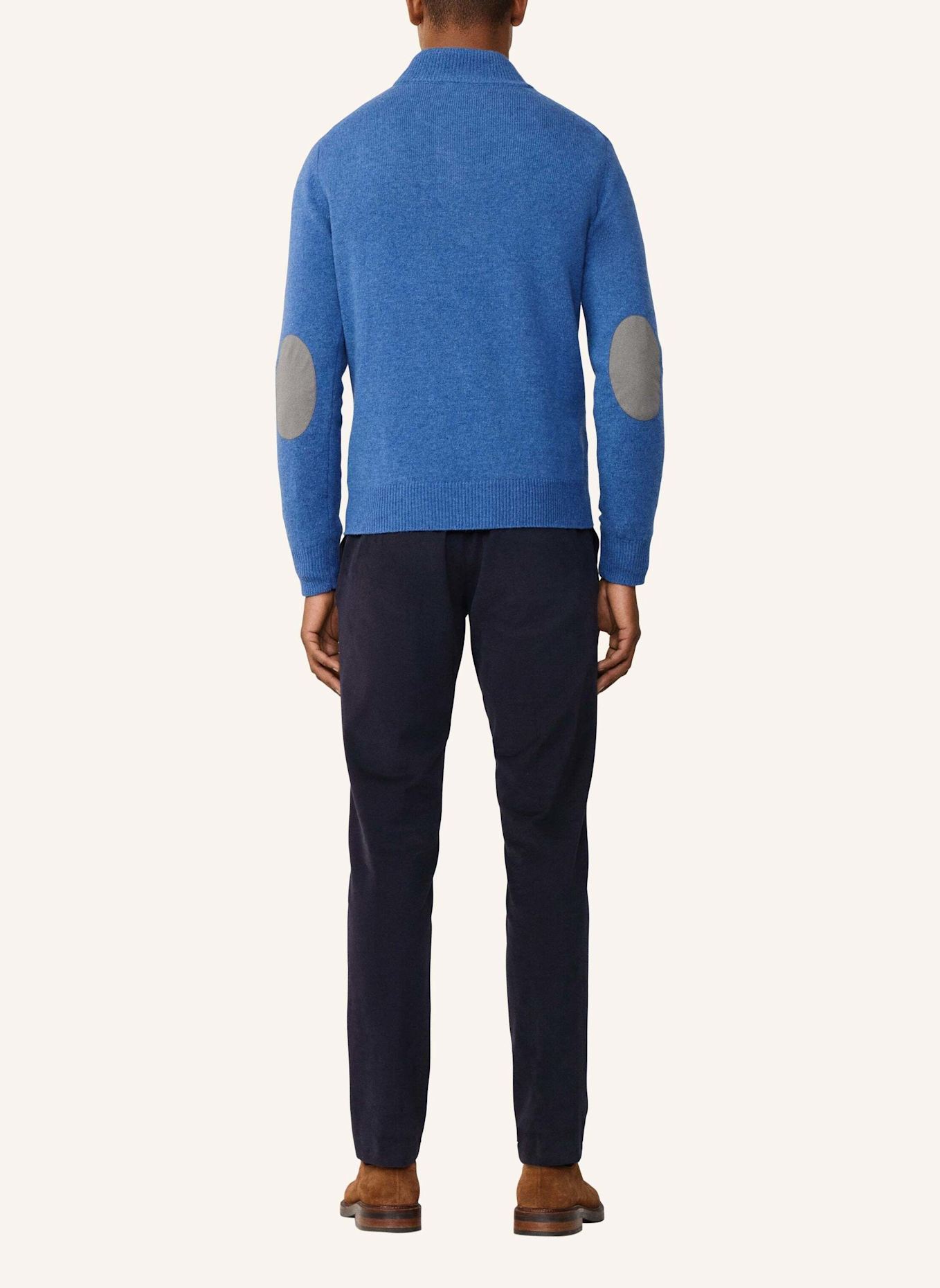 HACKETT LONDON Pullover LAMBSWOOL HZIP: DUNKELBLAU