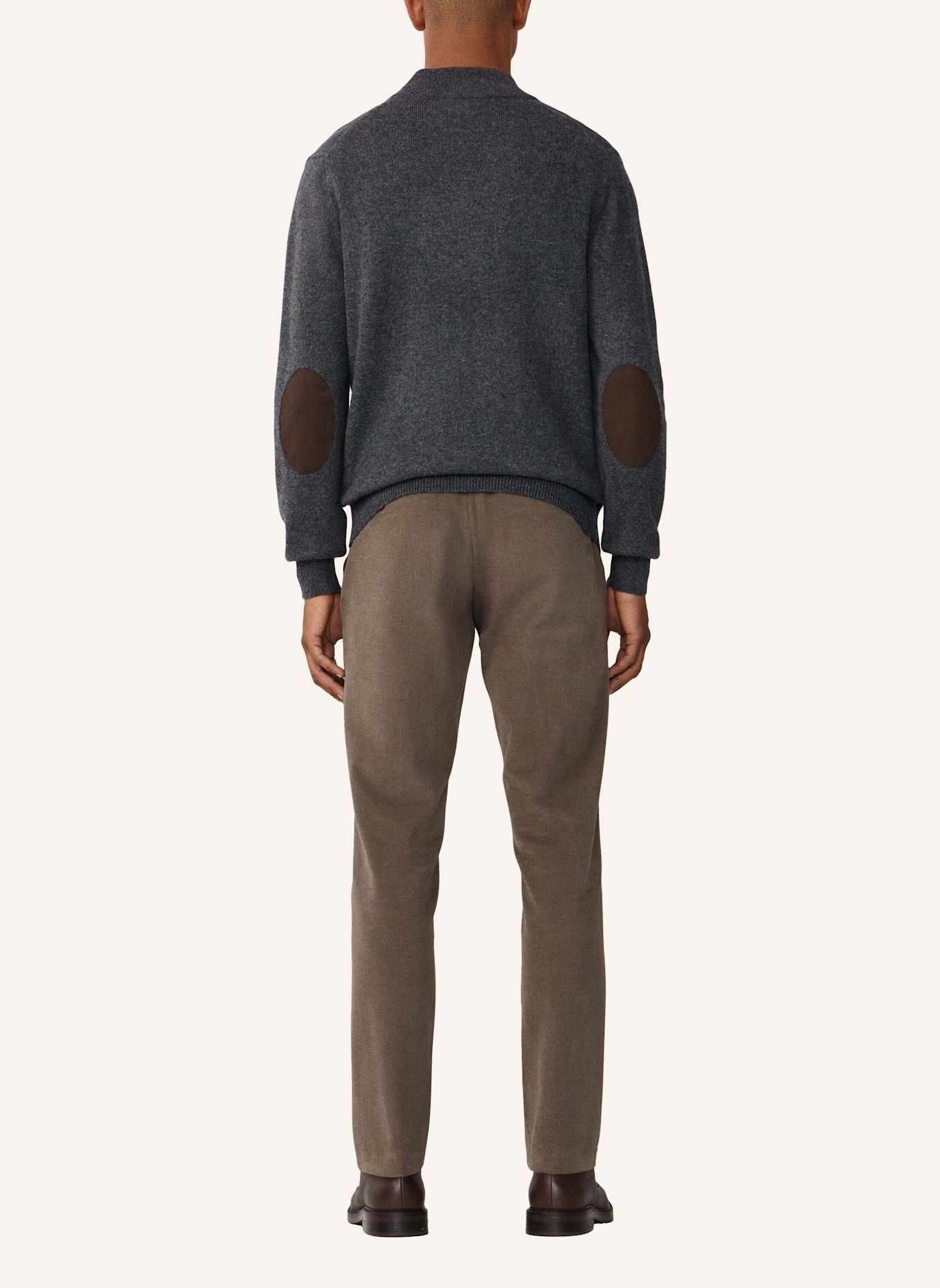 HACKETT LONDON Pullover LAMBSWOOL HZIP: DUNKELGRAU