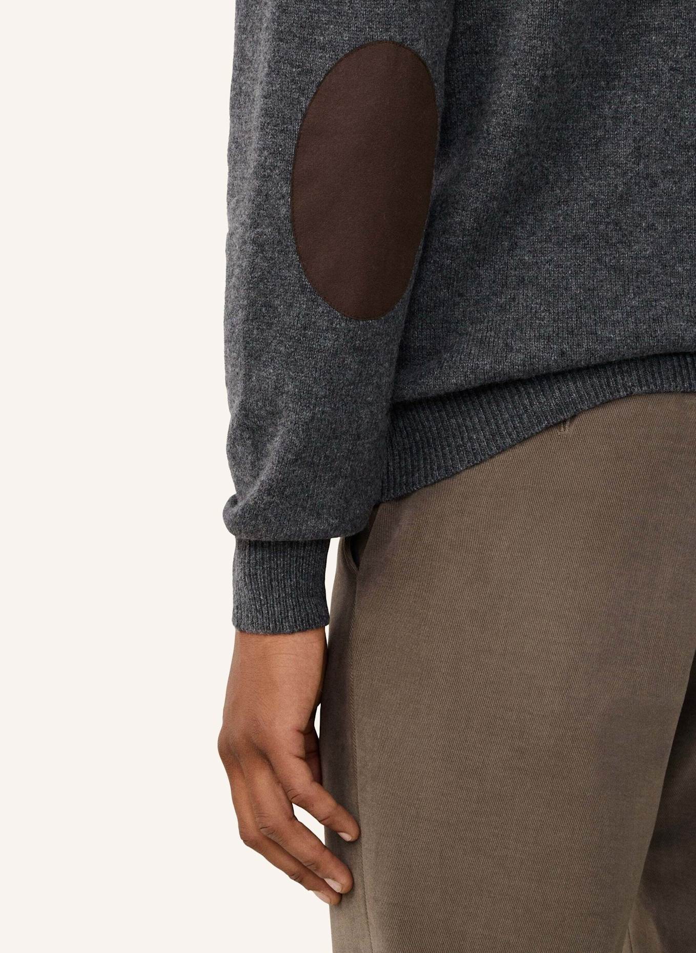 HACKETT LONDON Pullover LAMBSWOOL HZIP: DUNKELGRAU