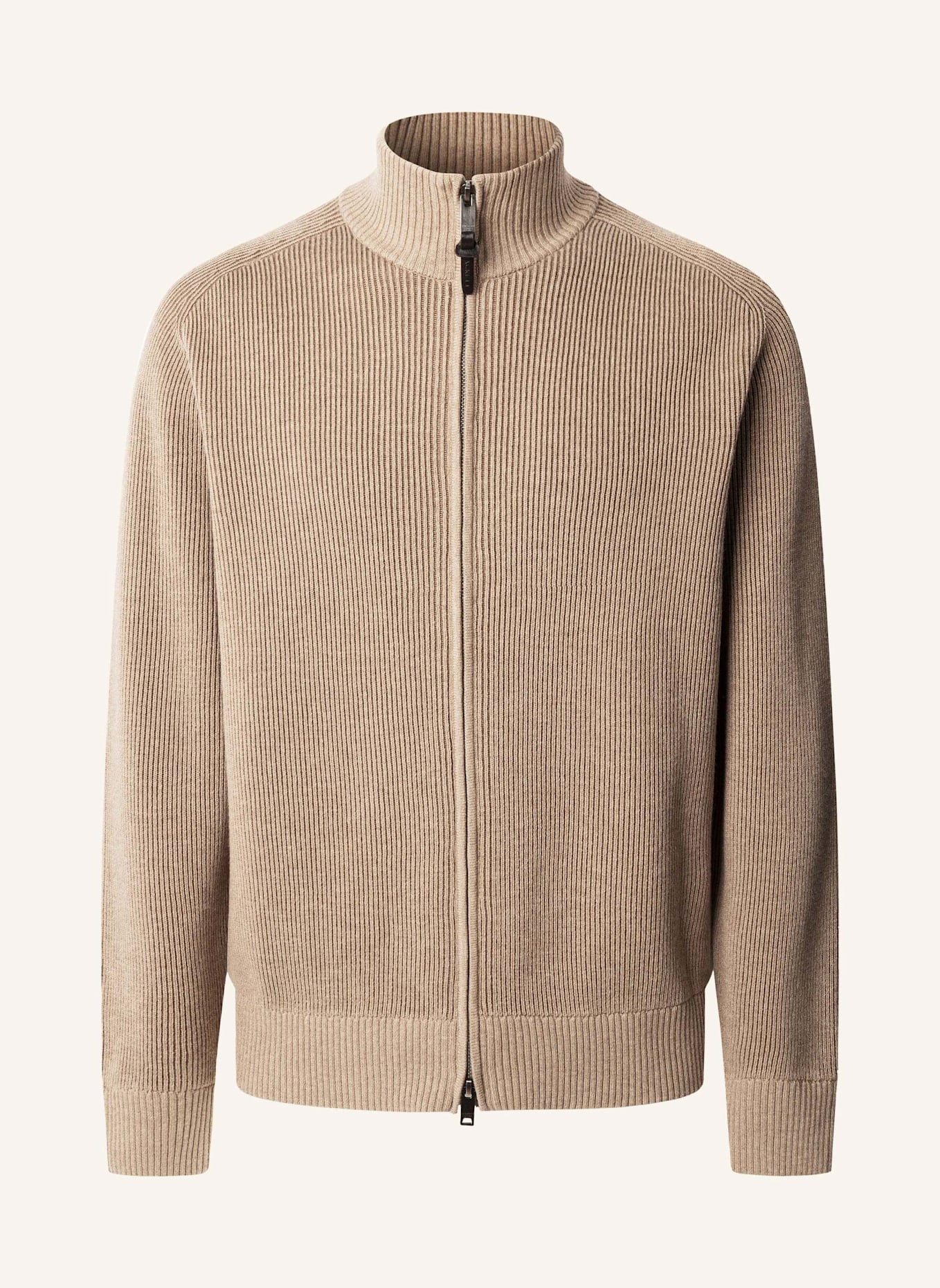 HACKETT LONDON Strickjacken Cardigan BI COL RIB FZIP: BEIGE