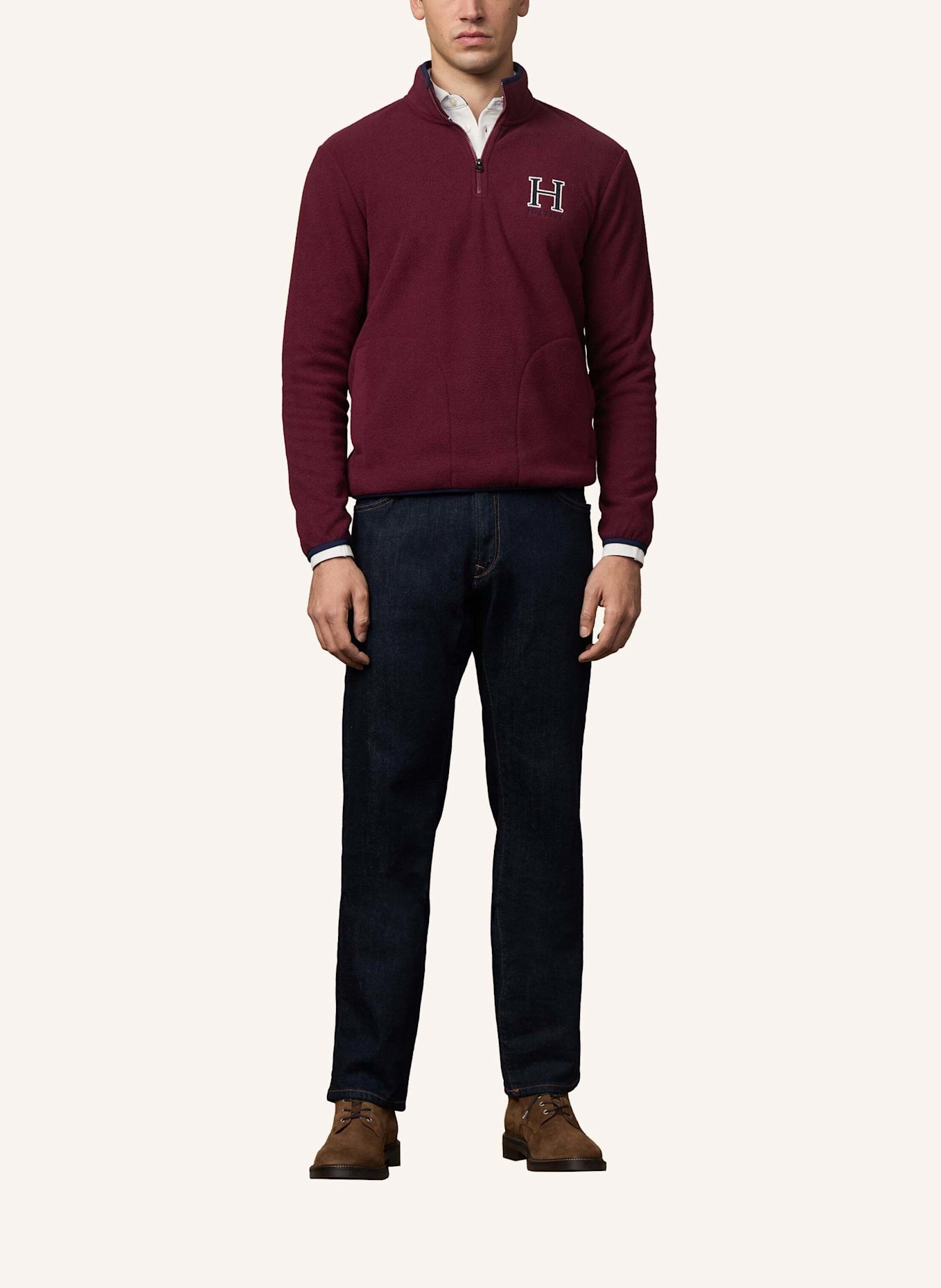 HACKETT LONDON Sweatshirt HERITAGE H FLC HZ: DUNKELROT
