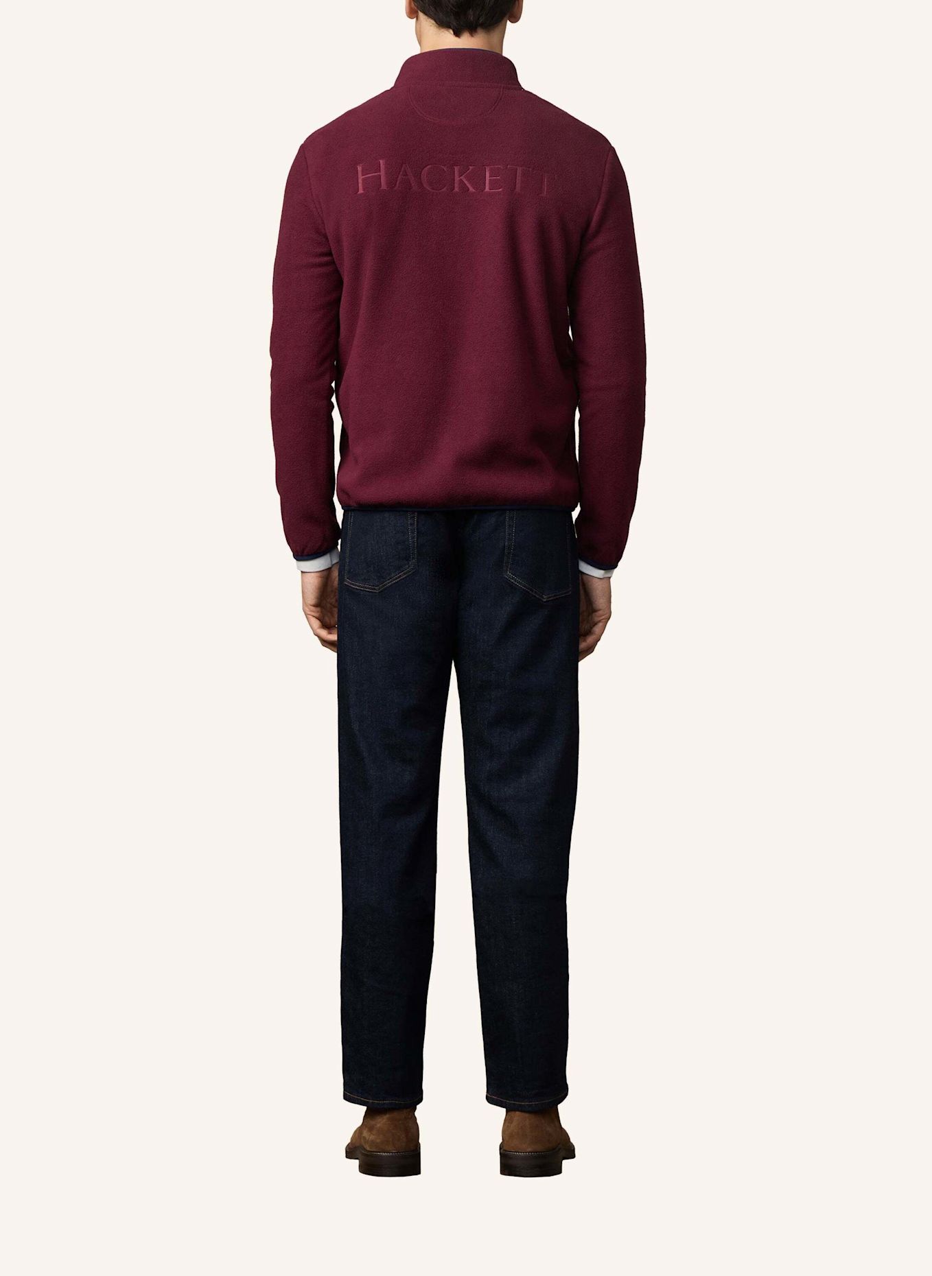 HACKETT LONDON Sweatshirt HERITAGE H FLC HZ: DUNKELROT