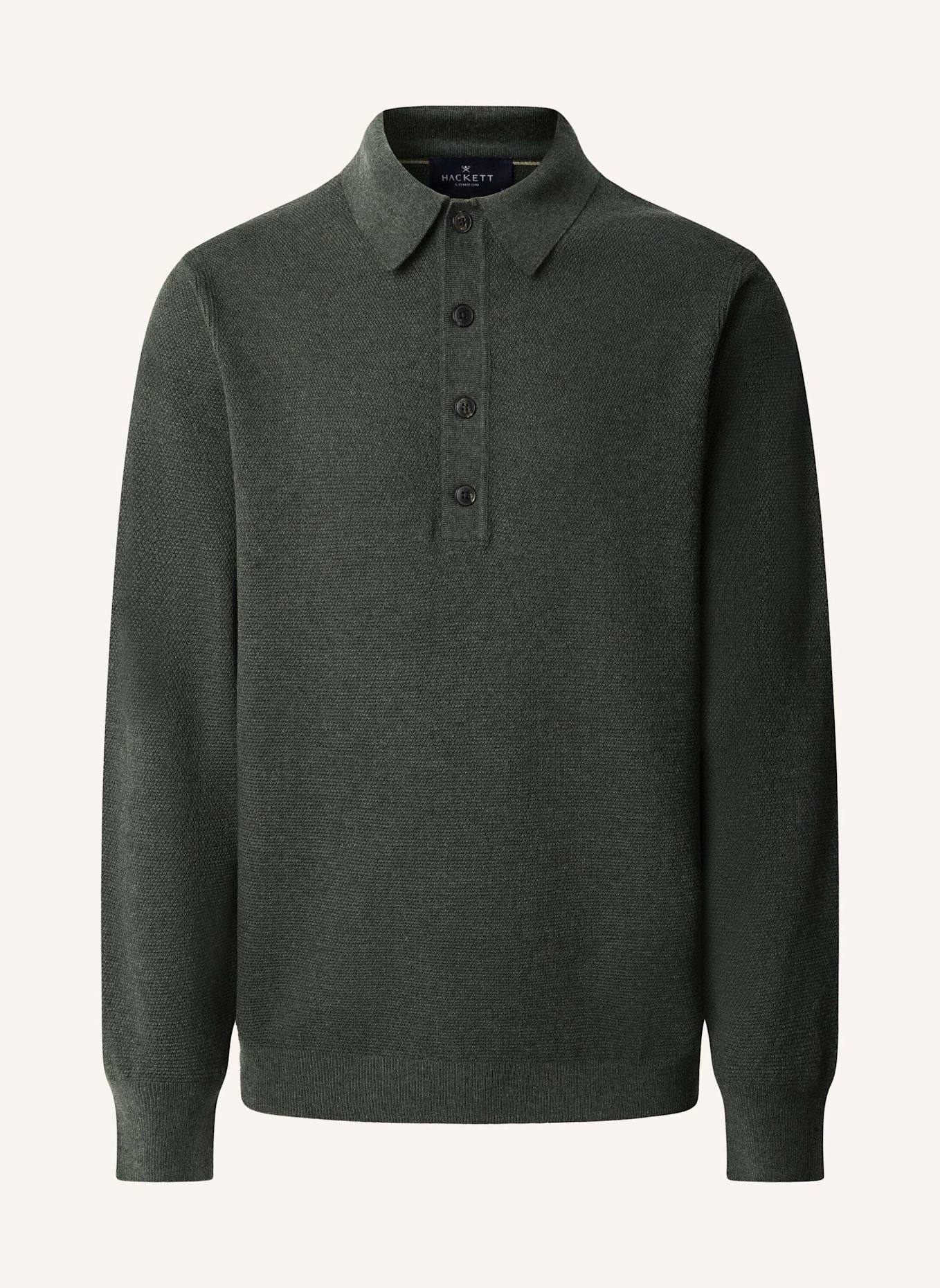 HACKETT LONDON Poloshirt TEXTURED LS KNIT POLO: GRÜN