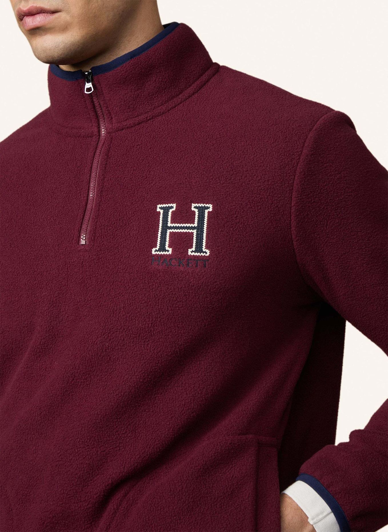 HACKETT LONDON Sweatshirt HERITAGE H FLC HZ: DUNKELROT