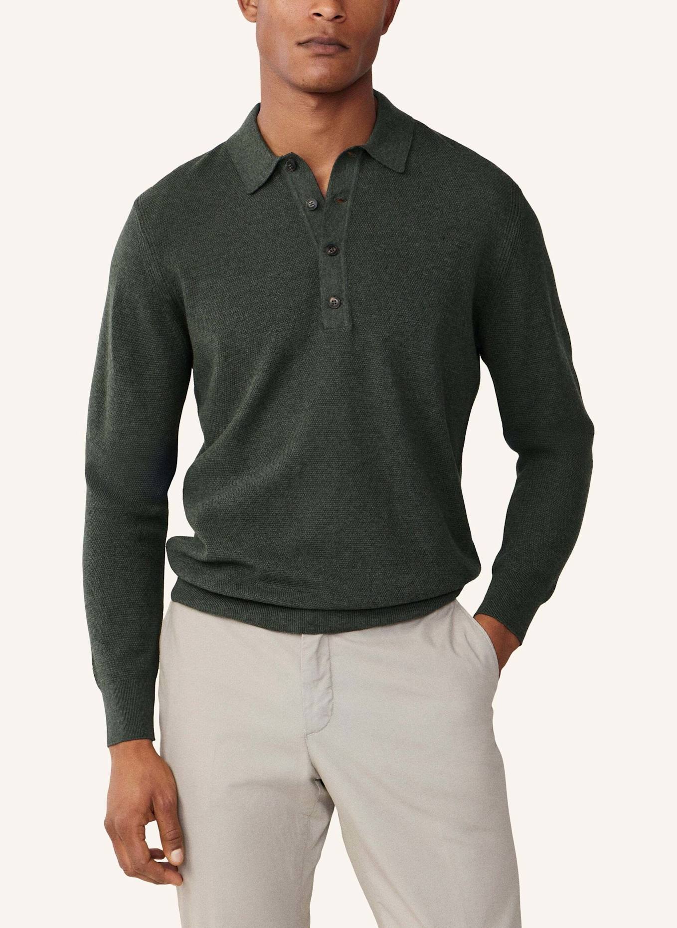 HACKETT LONDON Poloshirt TEXTURED LS KNIT POLO: GRÜN