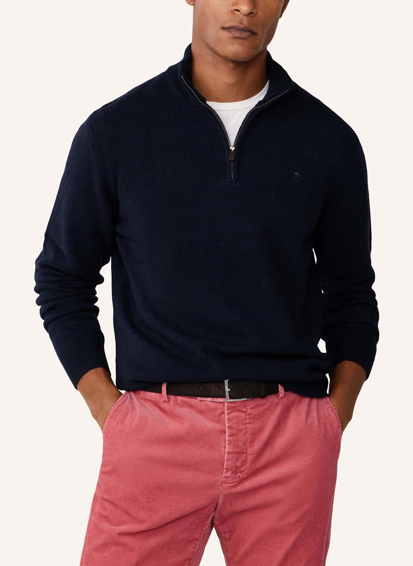HACKETT LONDON Pullover LAMBSWOOL HZIP: BLAU