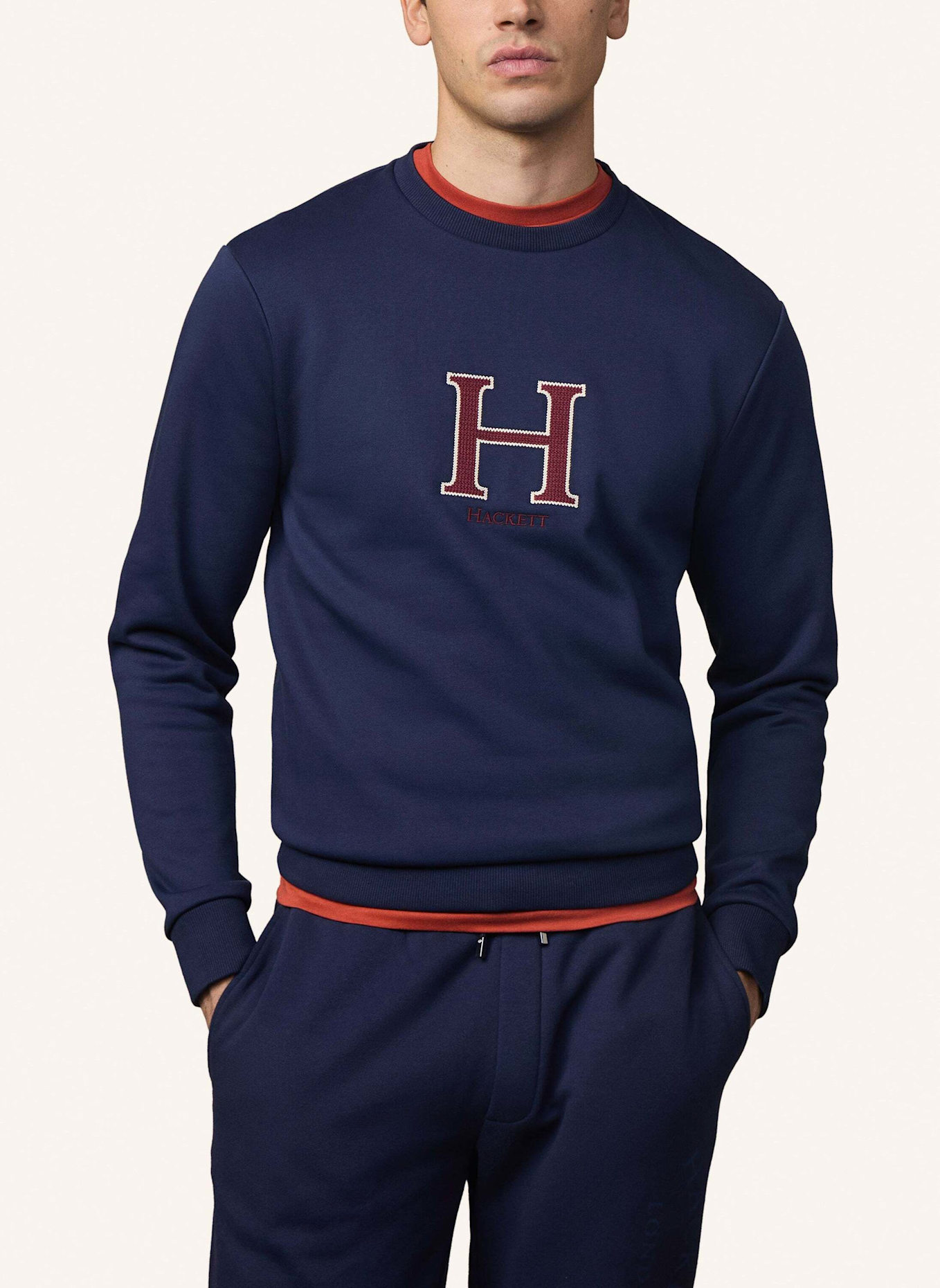 HACKETT LONDON Sweatshirt HERITAGE H CREW: BLAU