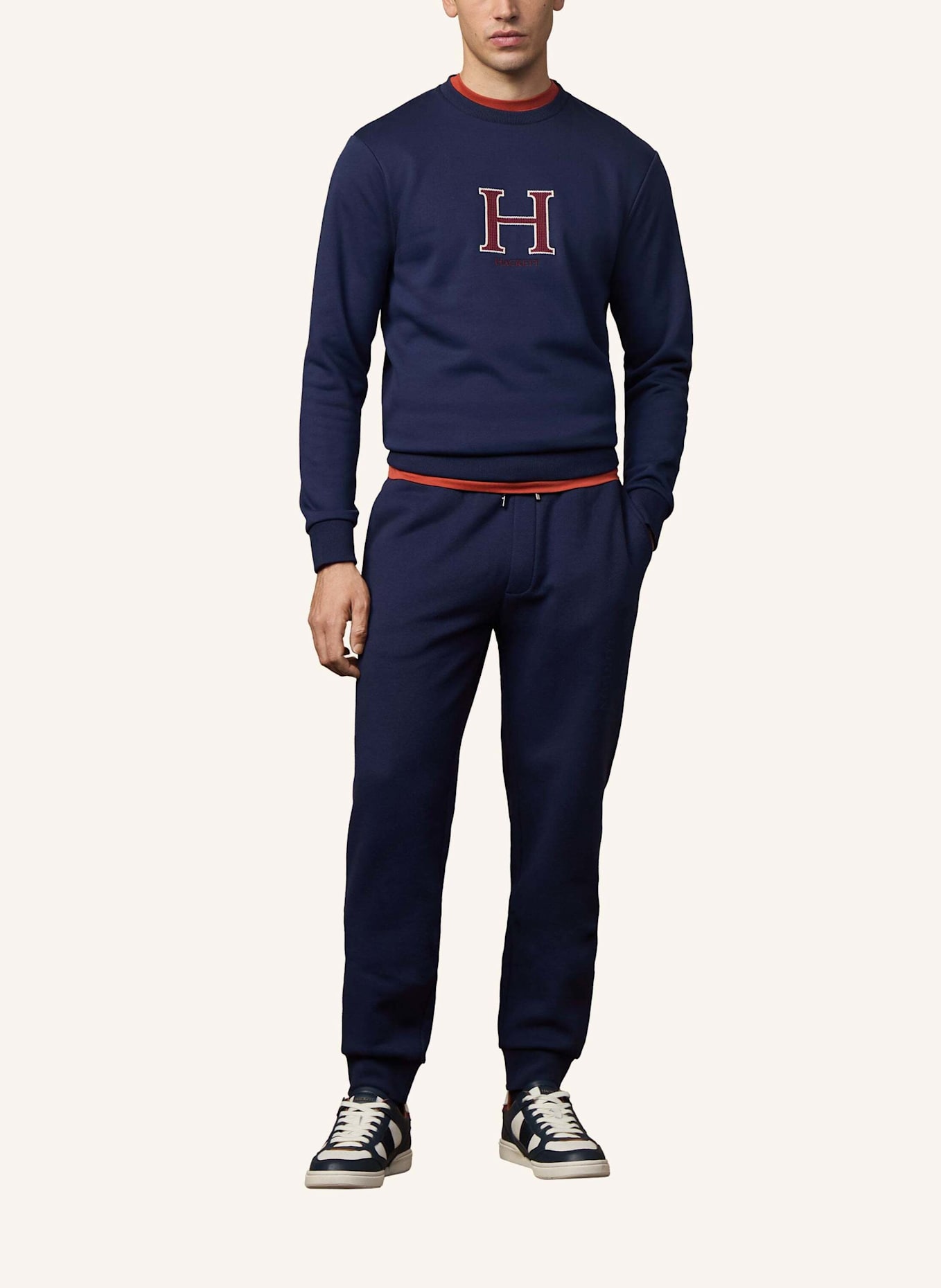 HACKETT LONDON Sweatshirt HERITAGE H CREW: BLAU