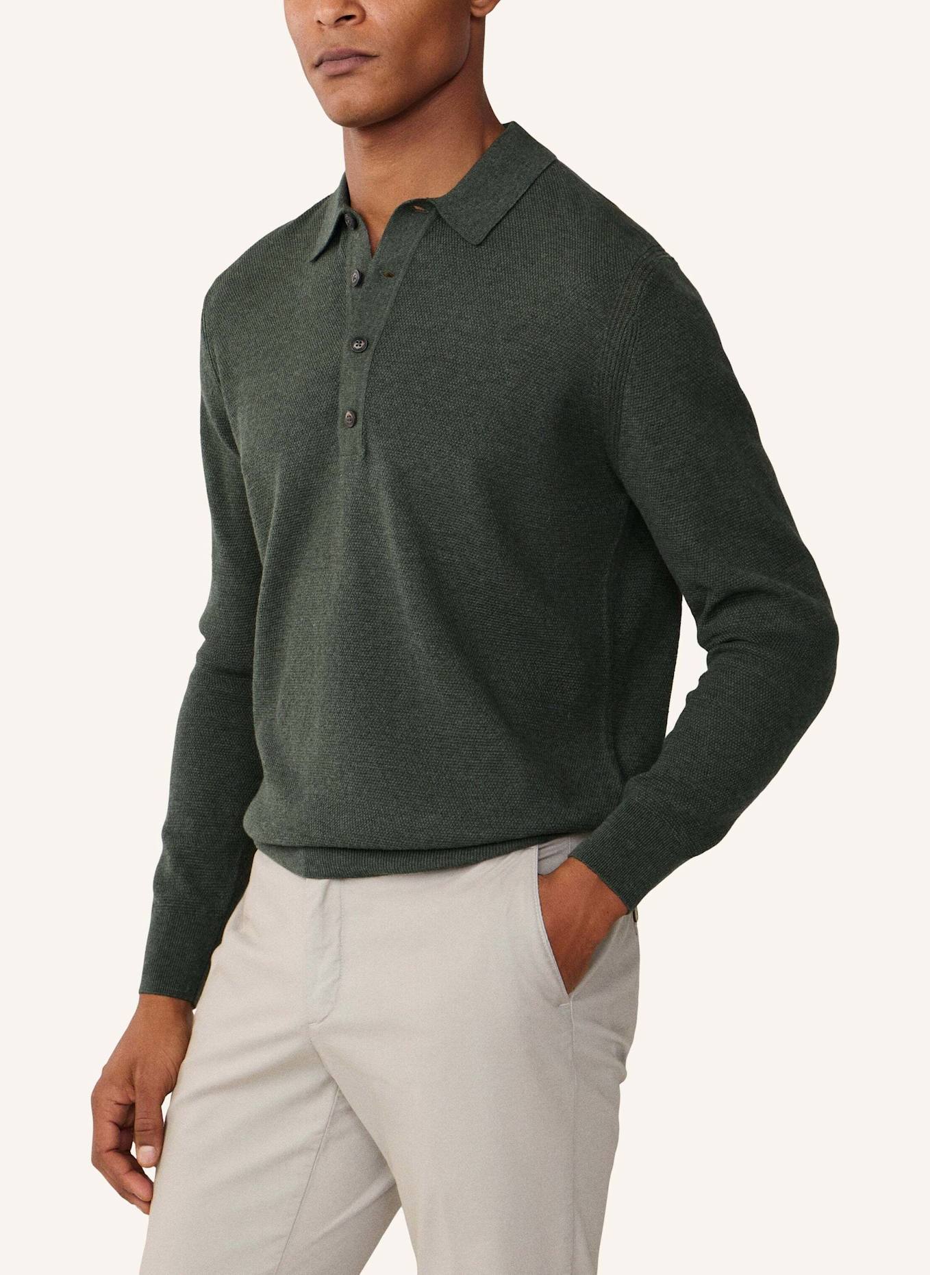 HACKETT LONDON Poloshirt TEXTURED LS KNIT POLO: GRÜN