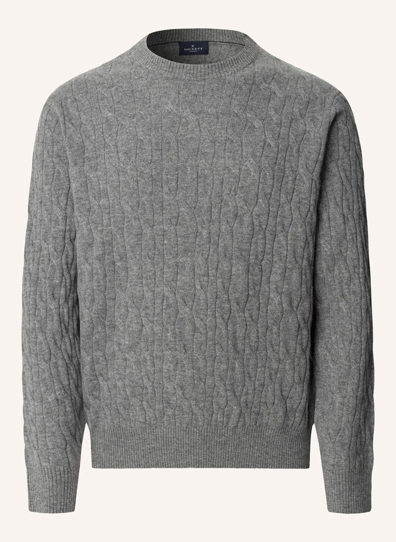 HACKETT LONDON Pullover LW CABLE CREW: GRAU