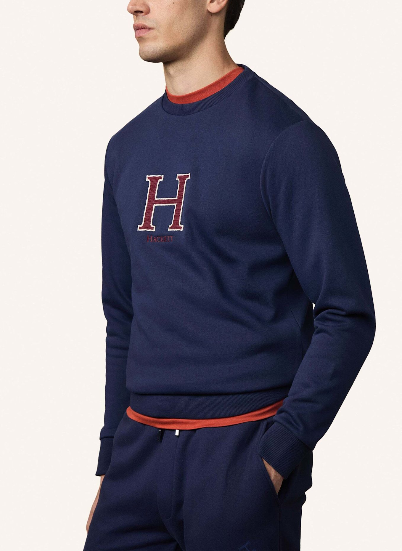 HACKETT LONDON Sweatshirt HERITAGE H CREW: BLAU