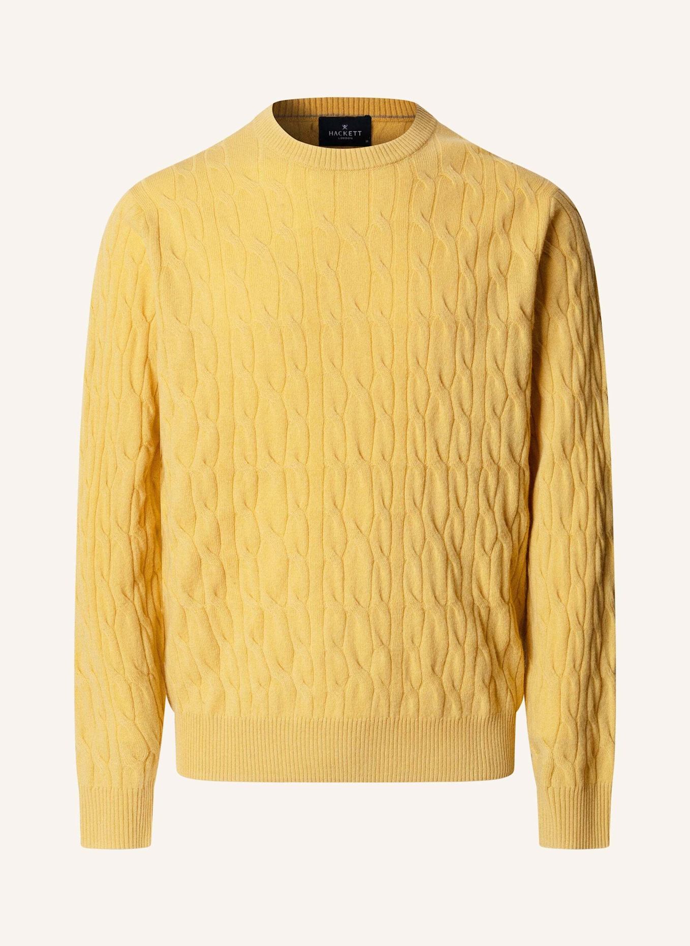 HACKETT LONDON Pullover LW CABLE CREW: GELB