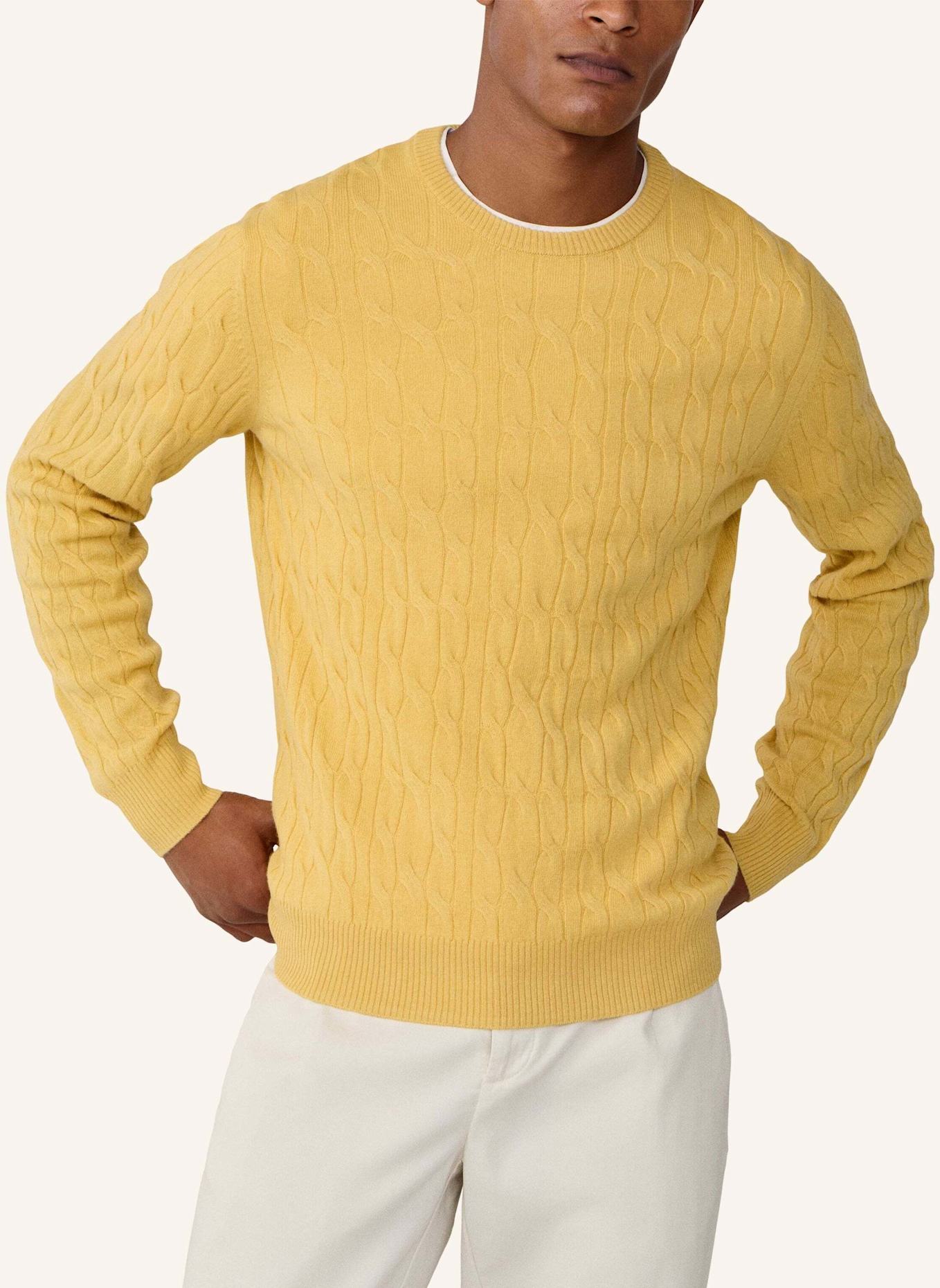HACKETT LONDON Pullover LW CABLE CREW: GELB