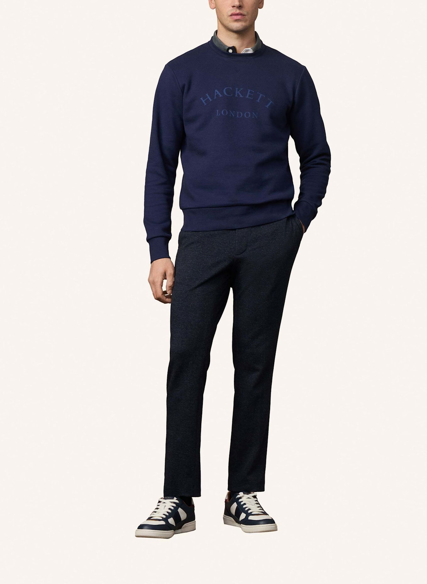 HACKETT LONDON Sweatshirt HERITAGE ESS AW CREW: BLAU