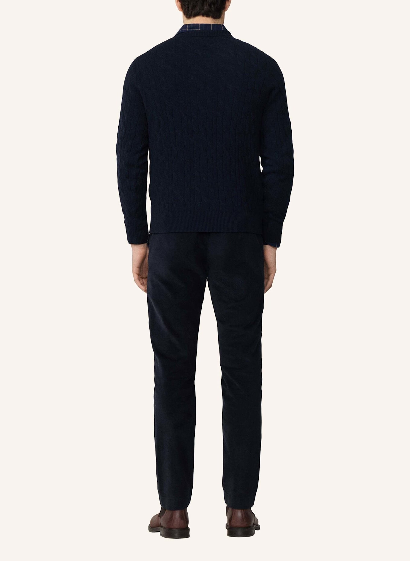 HACKETT LONDON Pullover LW CABLE CREW: BLAU