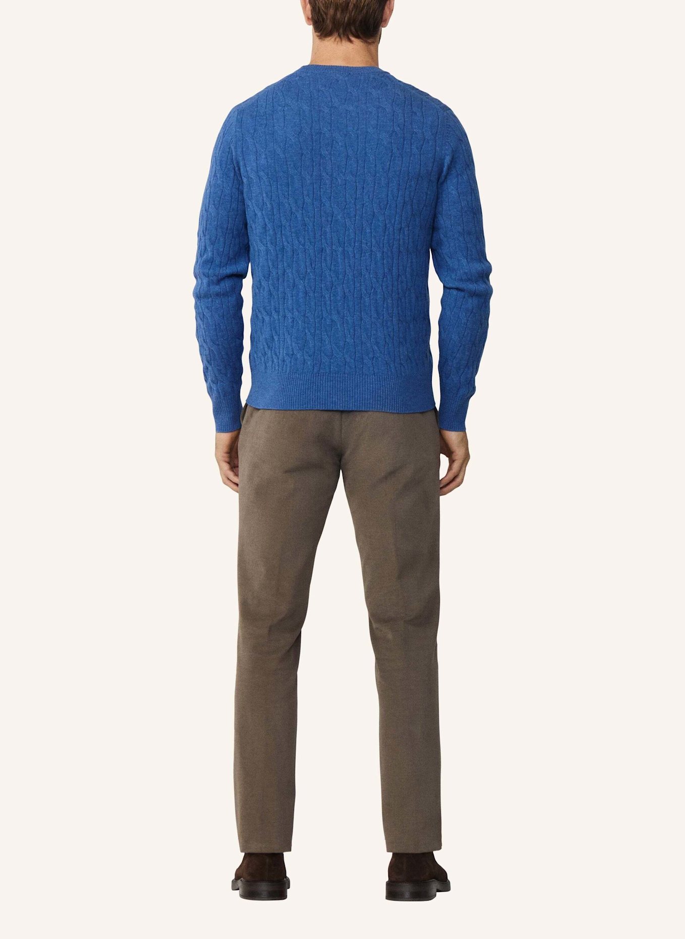 HACKETT LONDON Pullover LW CABLE CREW: DUNKELBLAU