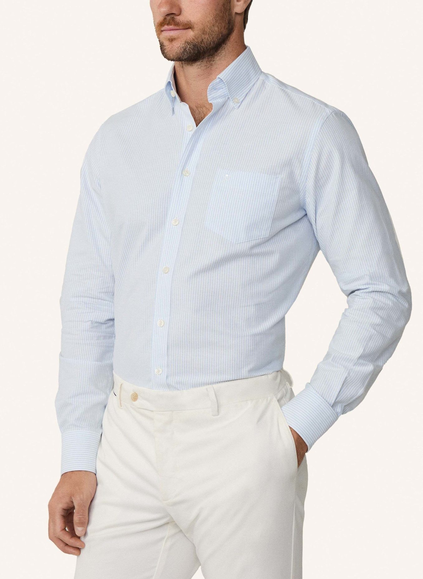 HACKETT LONDON Freizeithemd OXFORD STRIPE: HELLBLAU