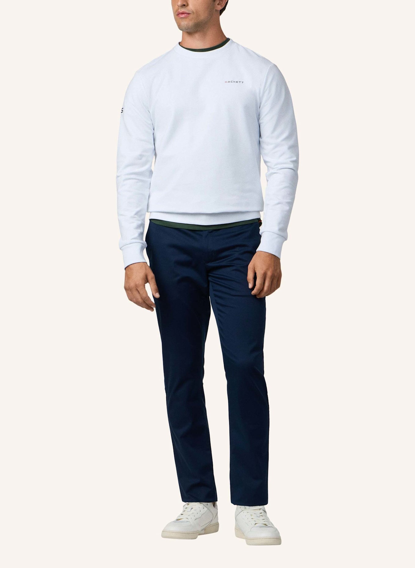HACKETT LONDON Sweatshirt HS ESSENTIAL CREW: WEISS