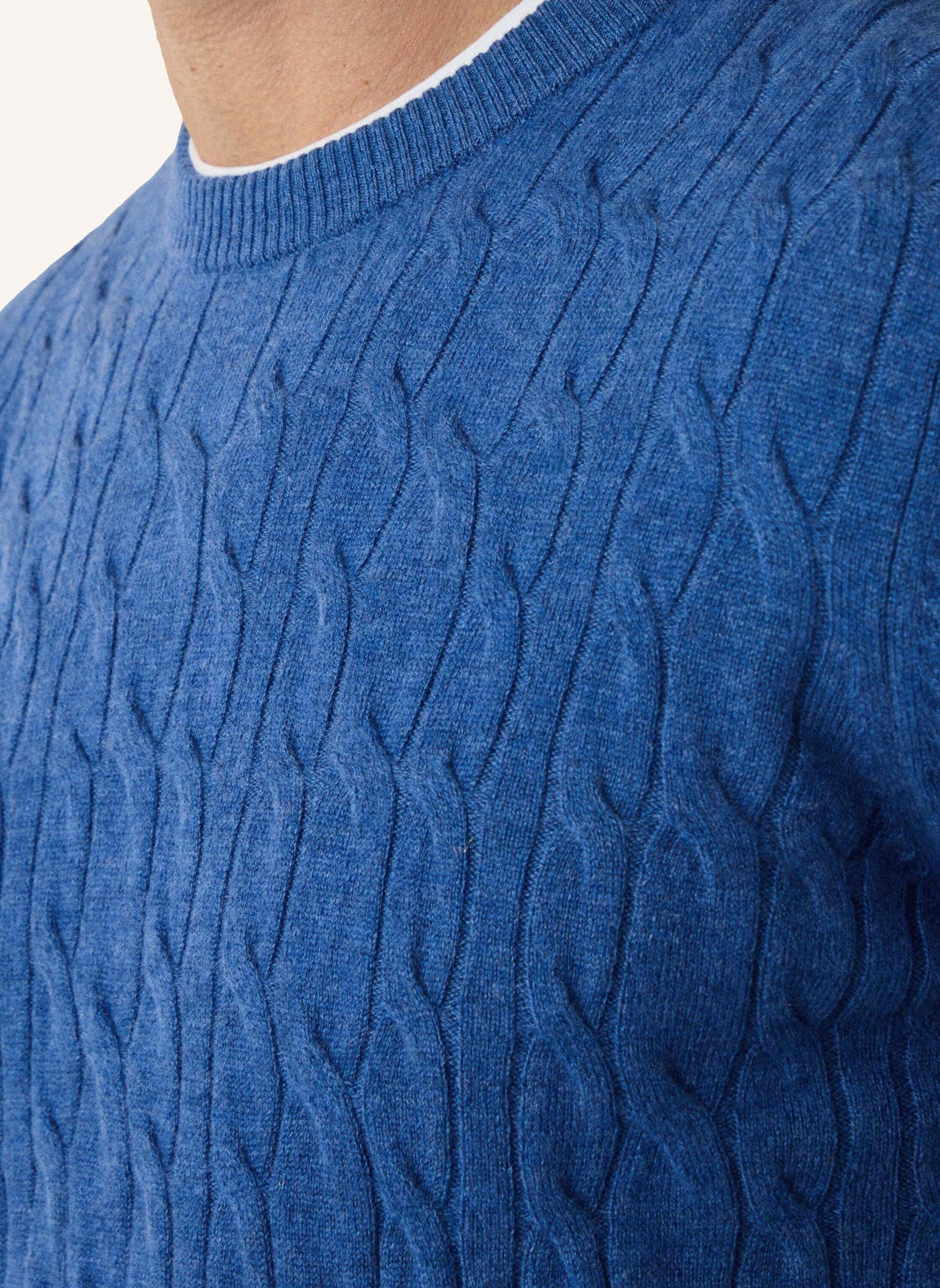 HACKETT LONDON Pullover LW CABLE CREW: DUNKELBLAU