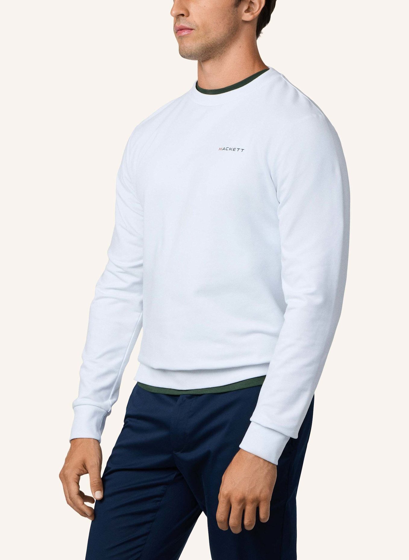 HACKETT LONDON Sweatshirt HS ESSENTIAL CREW: WEISS