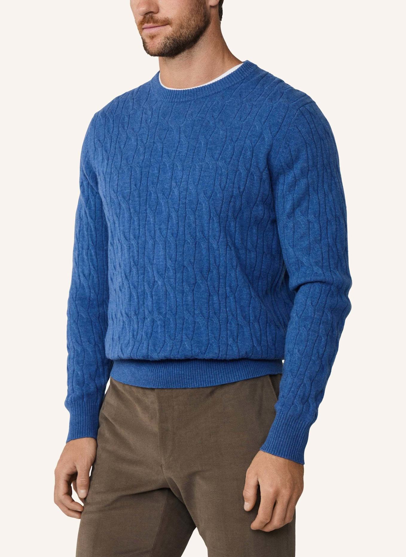 HACKETT LONDON Pullover LW CABLE CREW: DUNKELBLAU