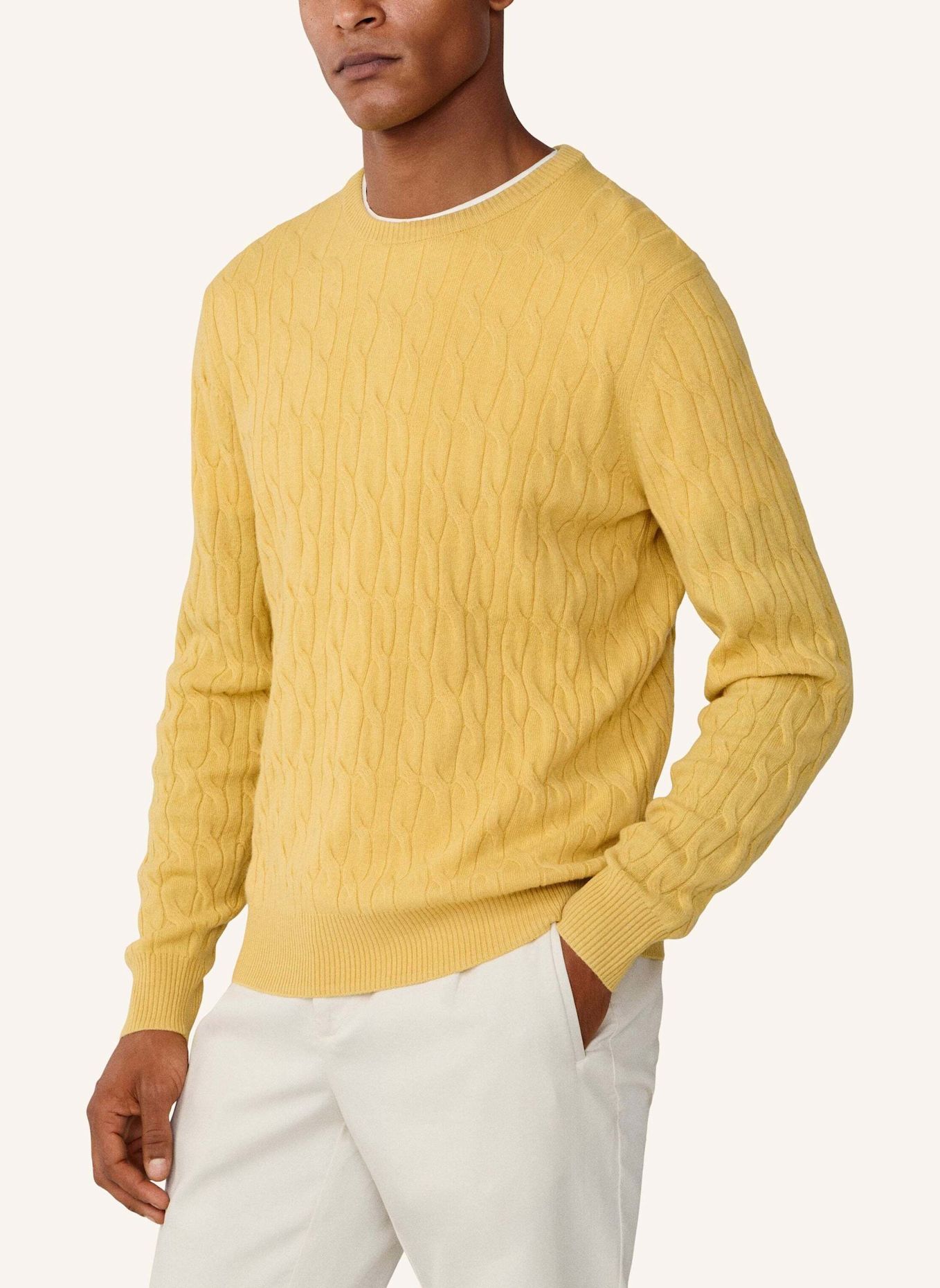 HACKETT LONDON Pullover LW CABLE CREW: GELB