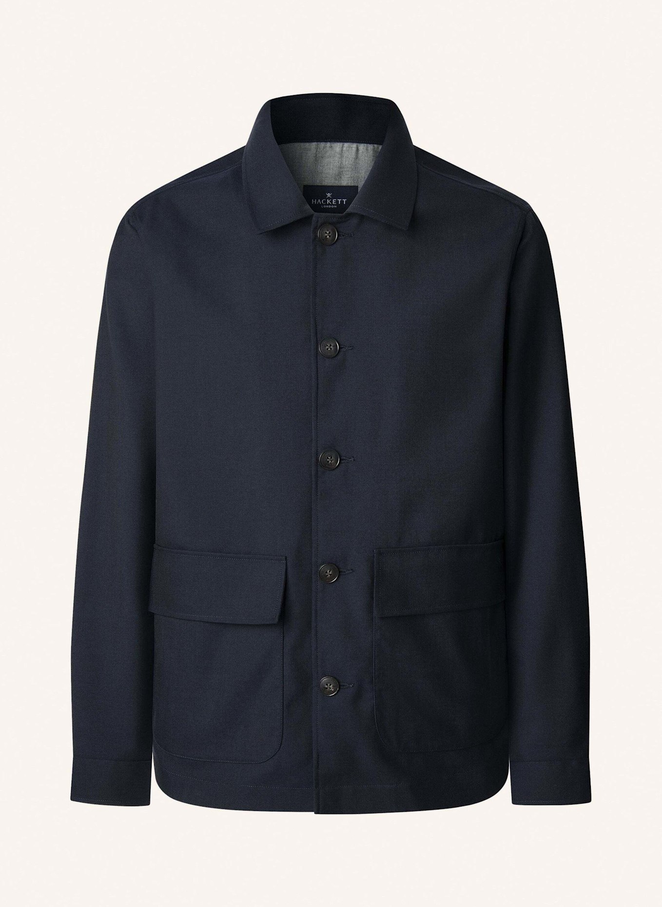 HACKETT LONDON Fieldjacket WOOL OVERSHIRT: DUNKELBLAU