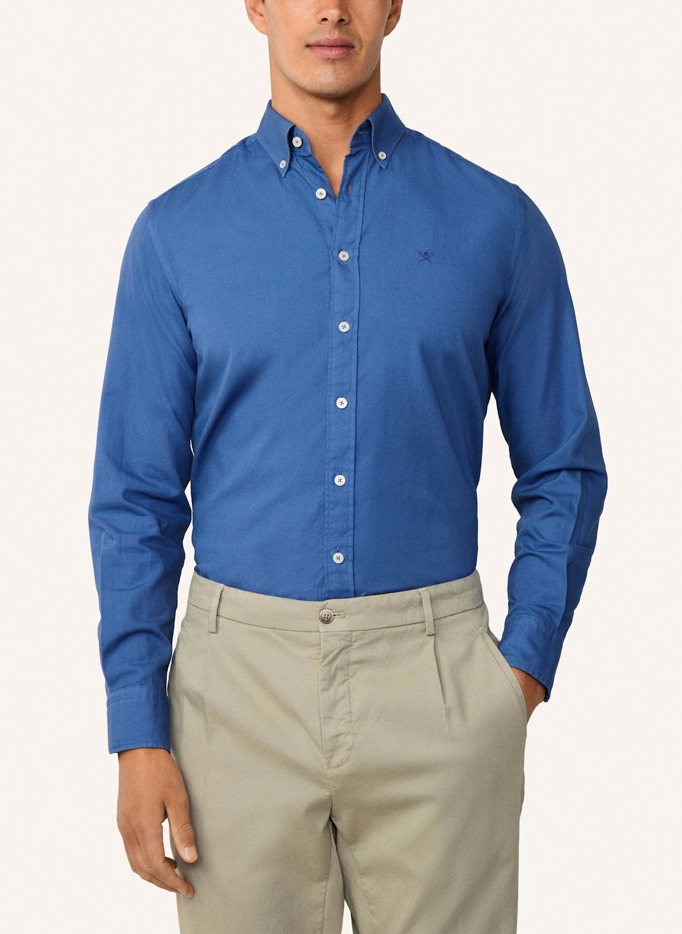 HACKETT LONDON Freizeithemd ESS GMT DYED OXFORD: BLAU