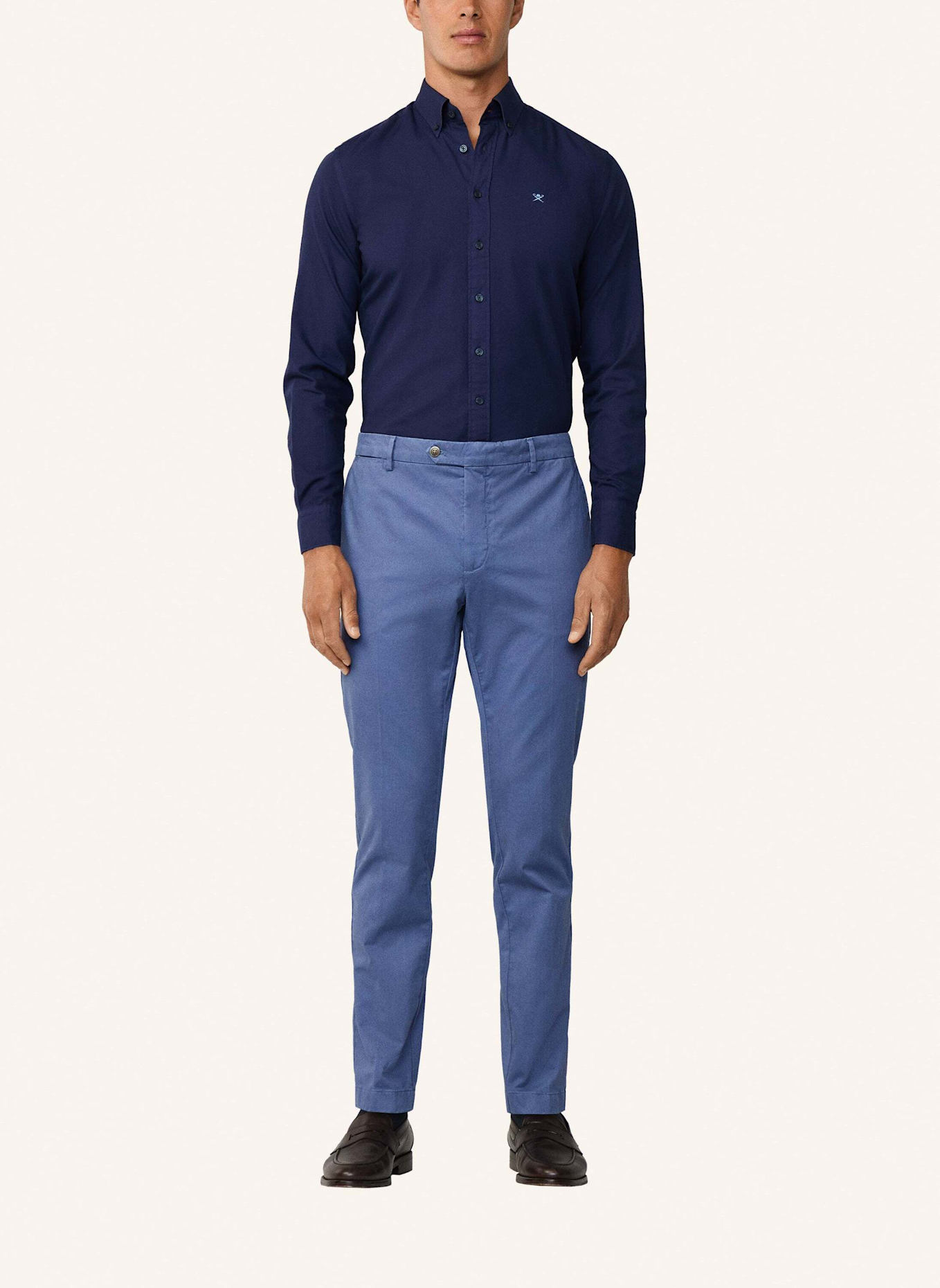 HACKETT LONDON Freizeithemd ESS GMT DYED OXFORD: DUNKELBLAU