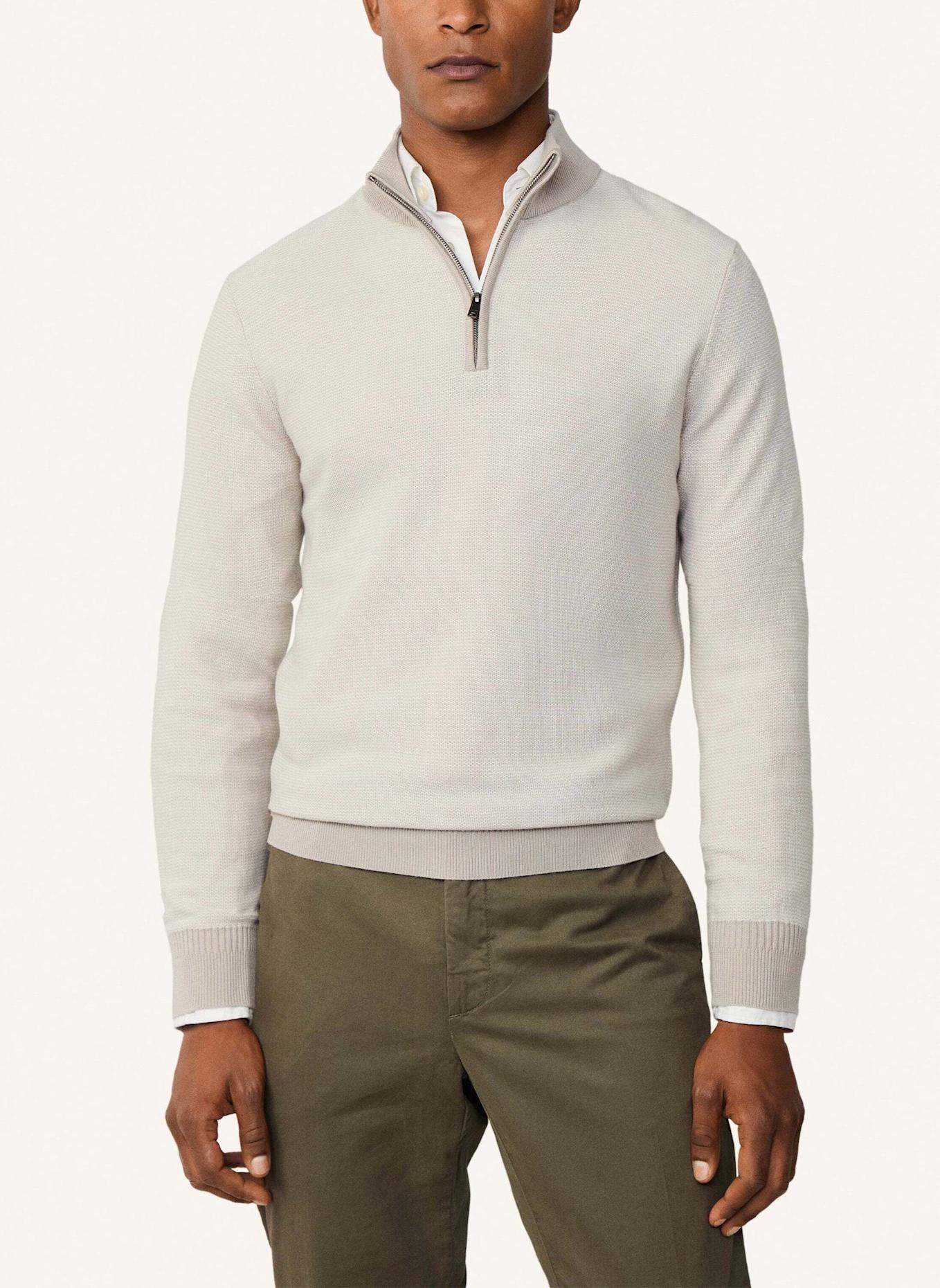 HACKETT LONDON Pullover HONEYCOMB STITCH HZIP: CREME