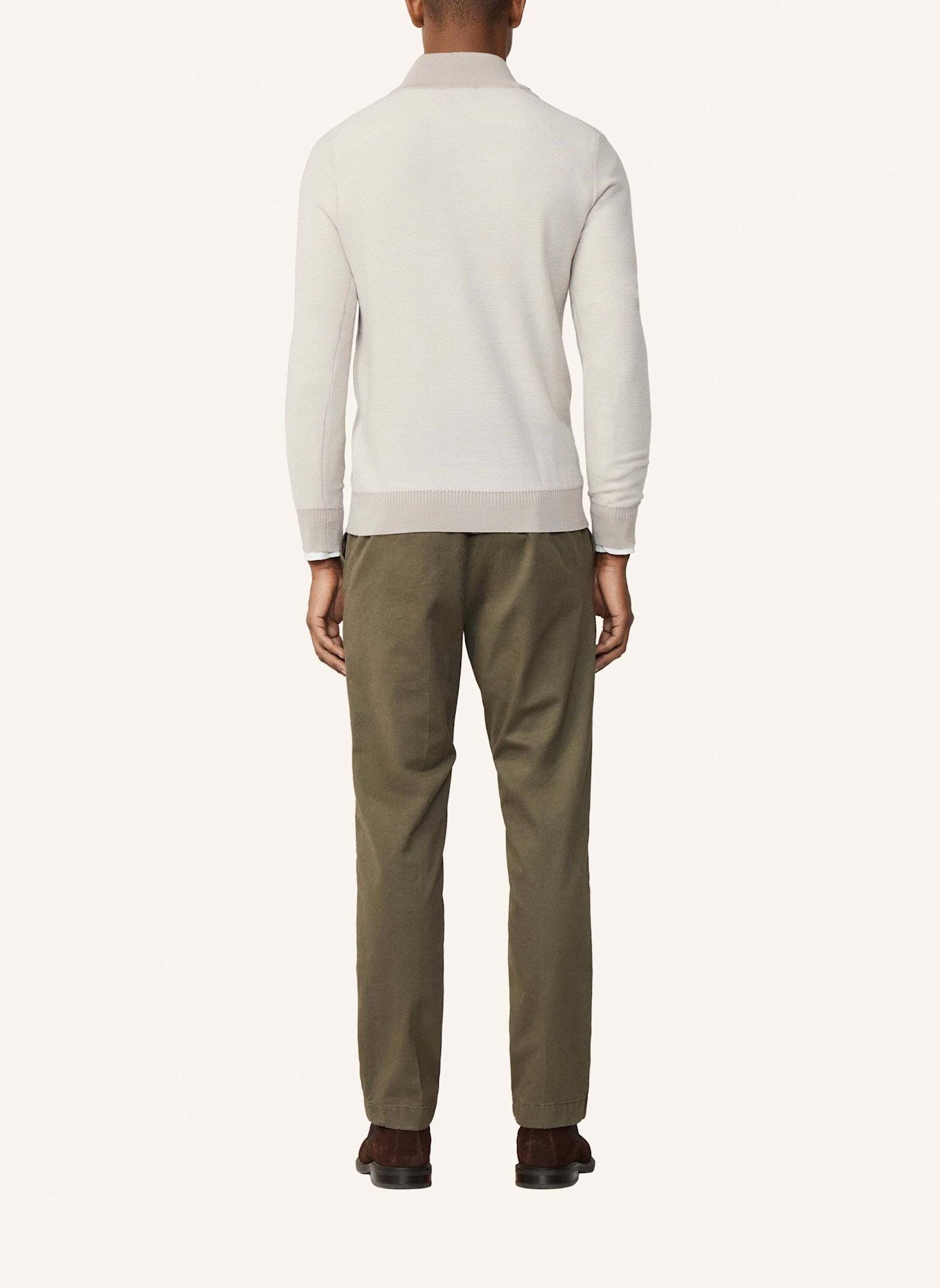 HACKETT LONDON Pullover HONEYCOMB STITCH HZIP: CREME