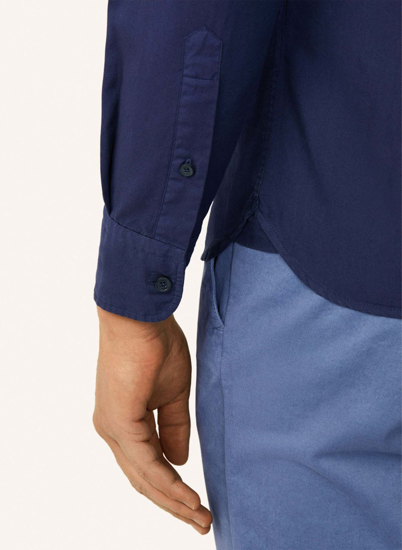 HACKETT LONDON Freizeithemd ESS GMT DYED OXFORD: DUNKELBLAU