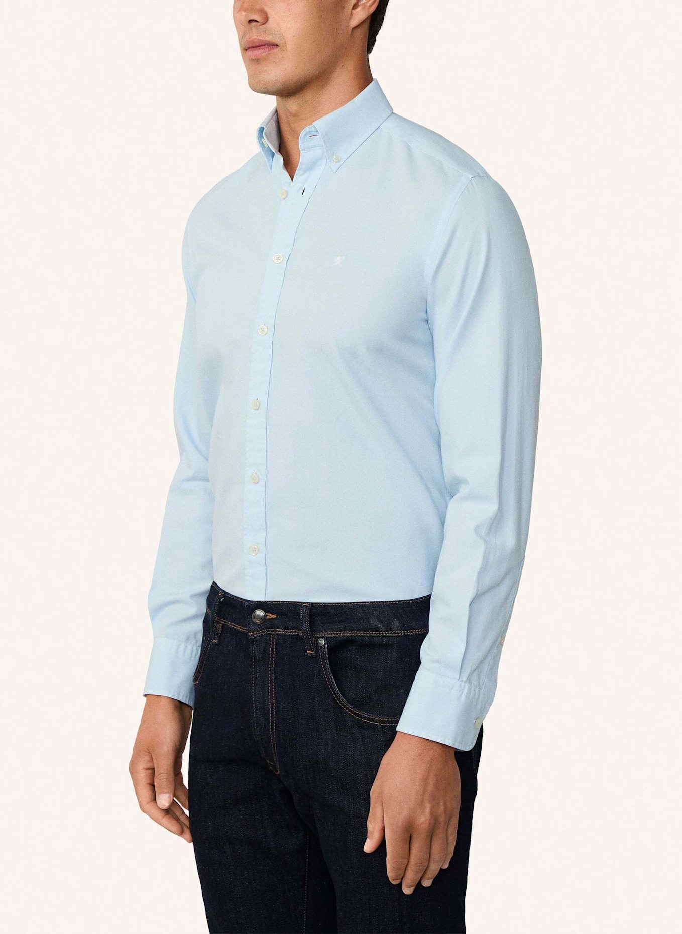 HACKETT LONDON Freizeithemd ESS GMT DYED OXFORD: HELLBLAU