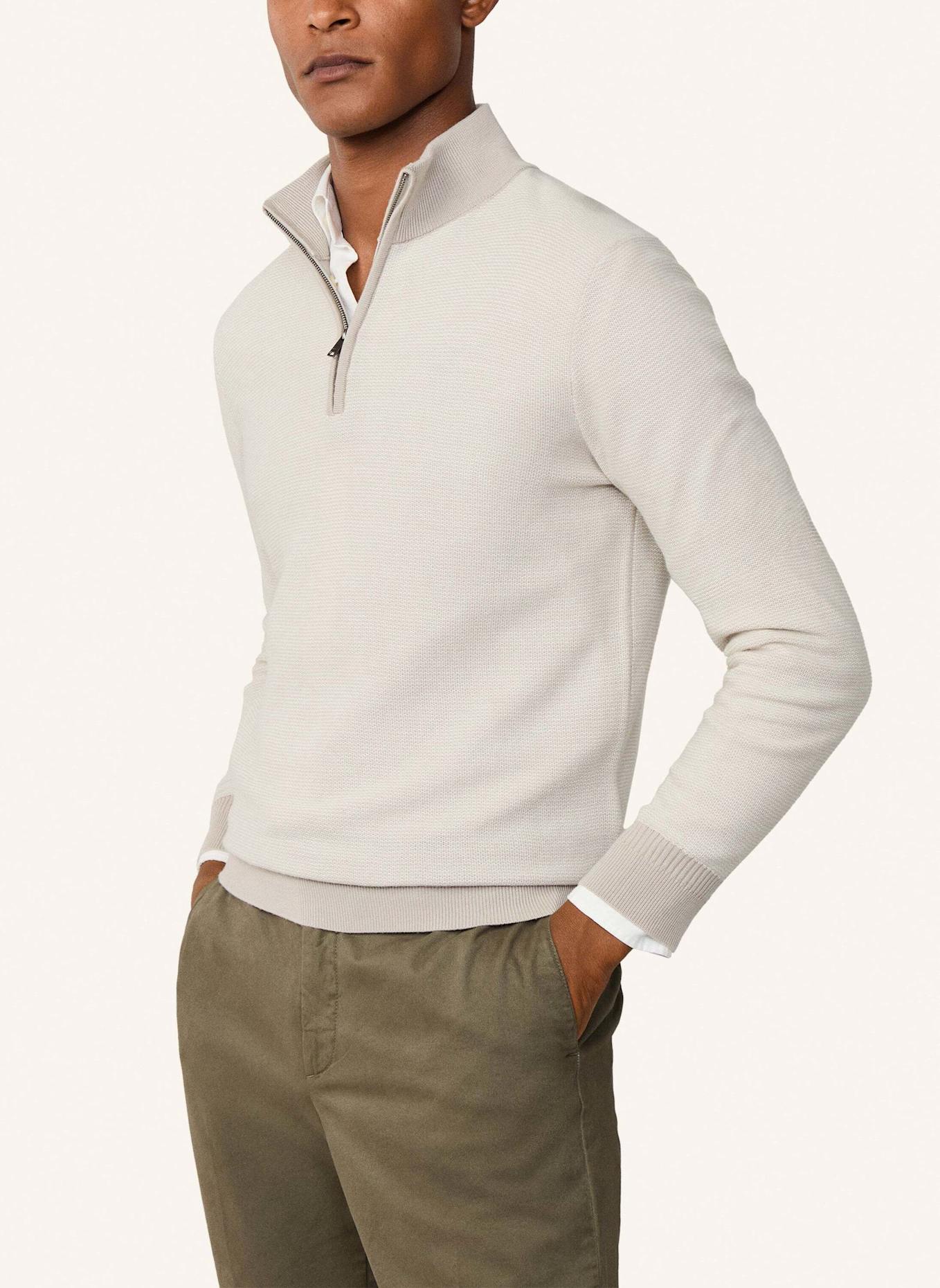 HACKETT LONDON Pullover HONEYCOMB STITCH HZIP: CREME