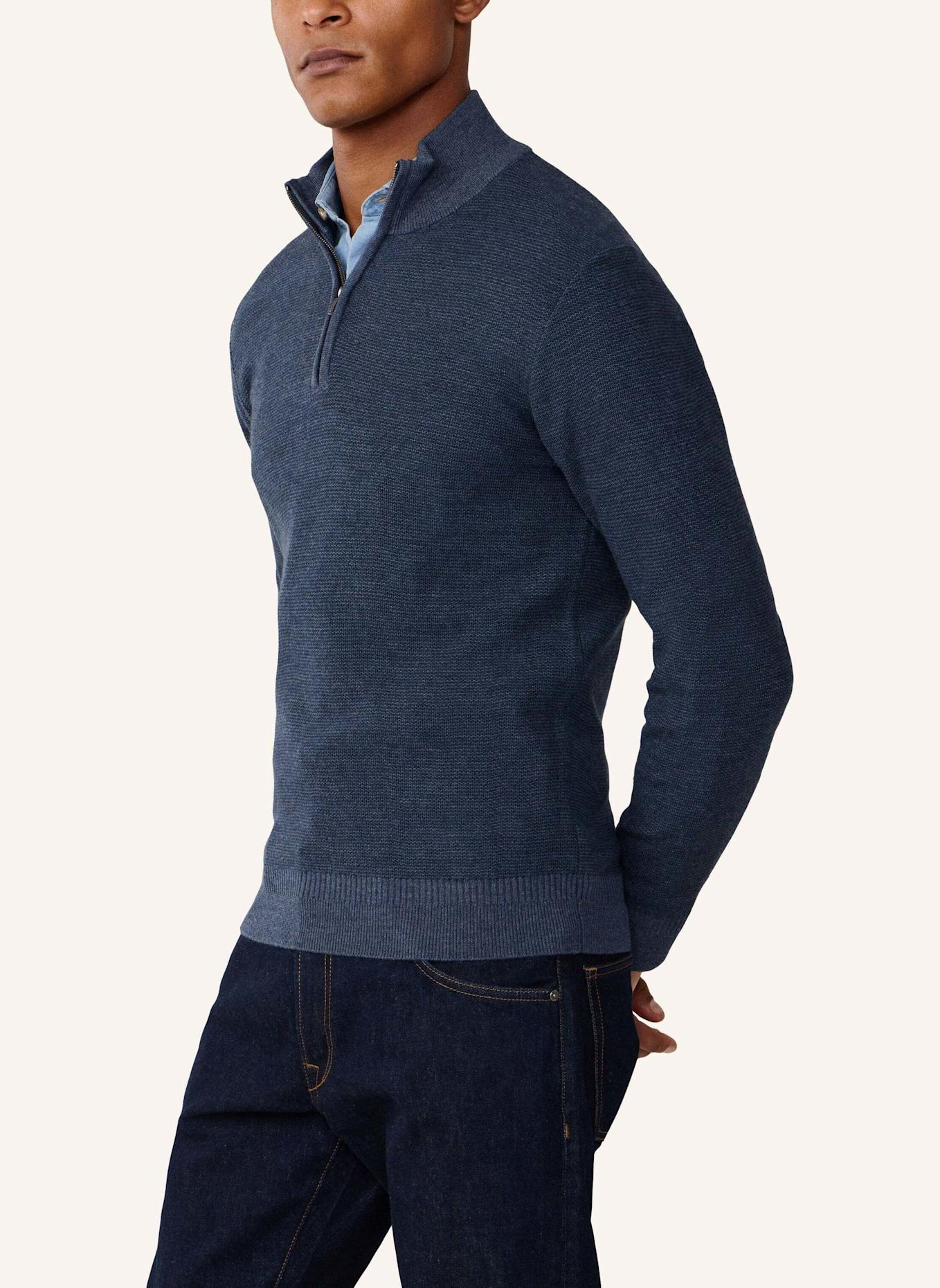 HACKETT LONDON Pullover HONEYCOMB STITCH HZIP: DUNKELBLAU