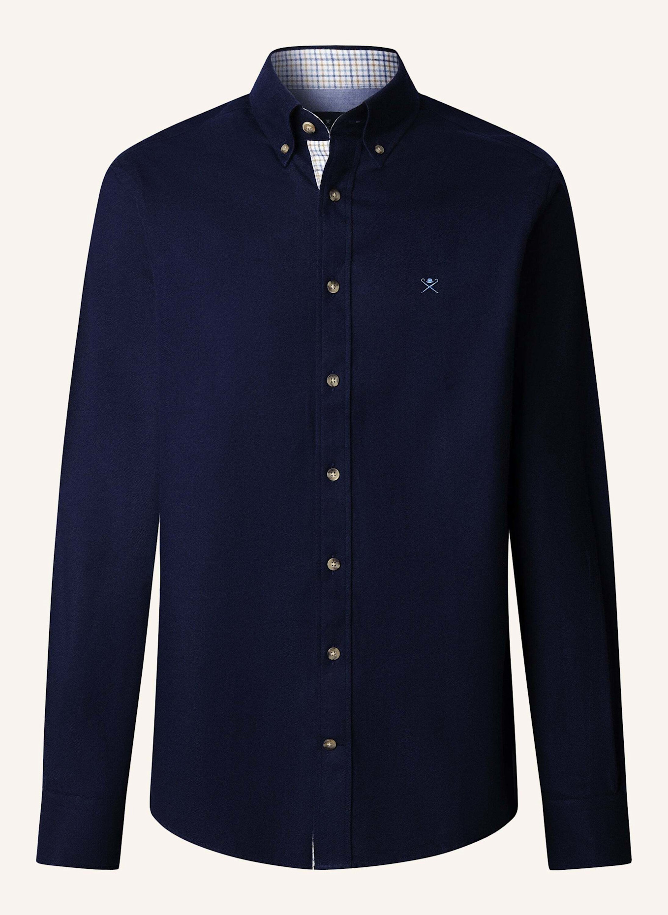 HACKETT LONDON Freizeithemd FLANNEL MULTI TRIM: DUNKELBLAU