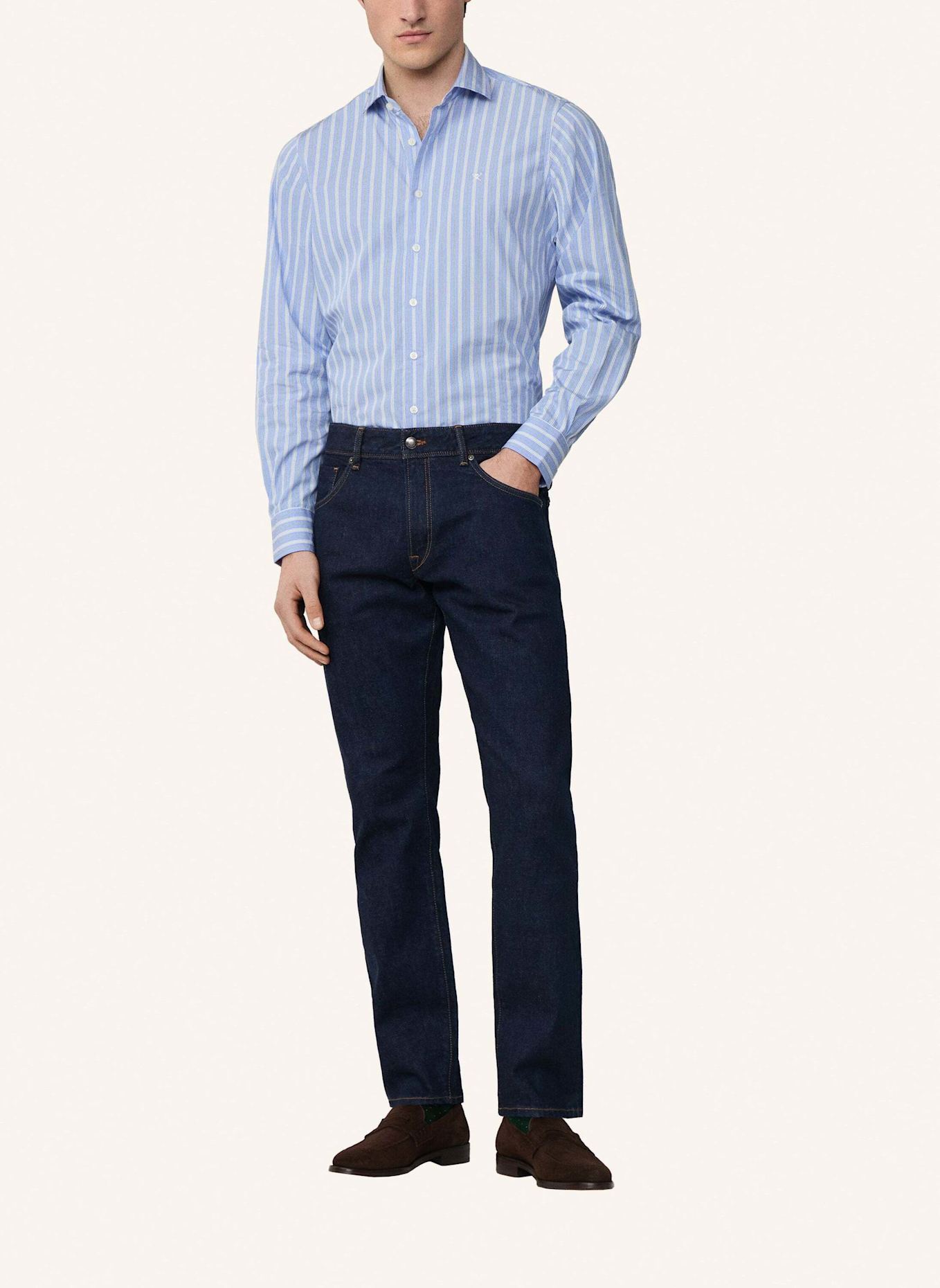 HACKETT LONDON Freizeithemd CITY MULTI STRIPE: BLAU