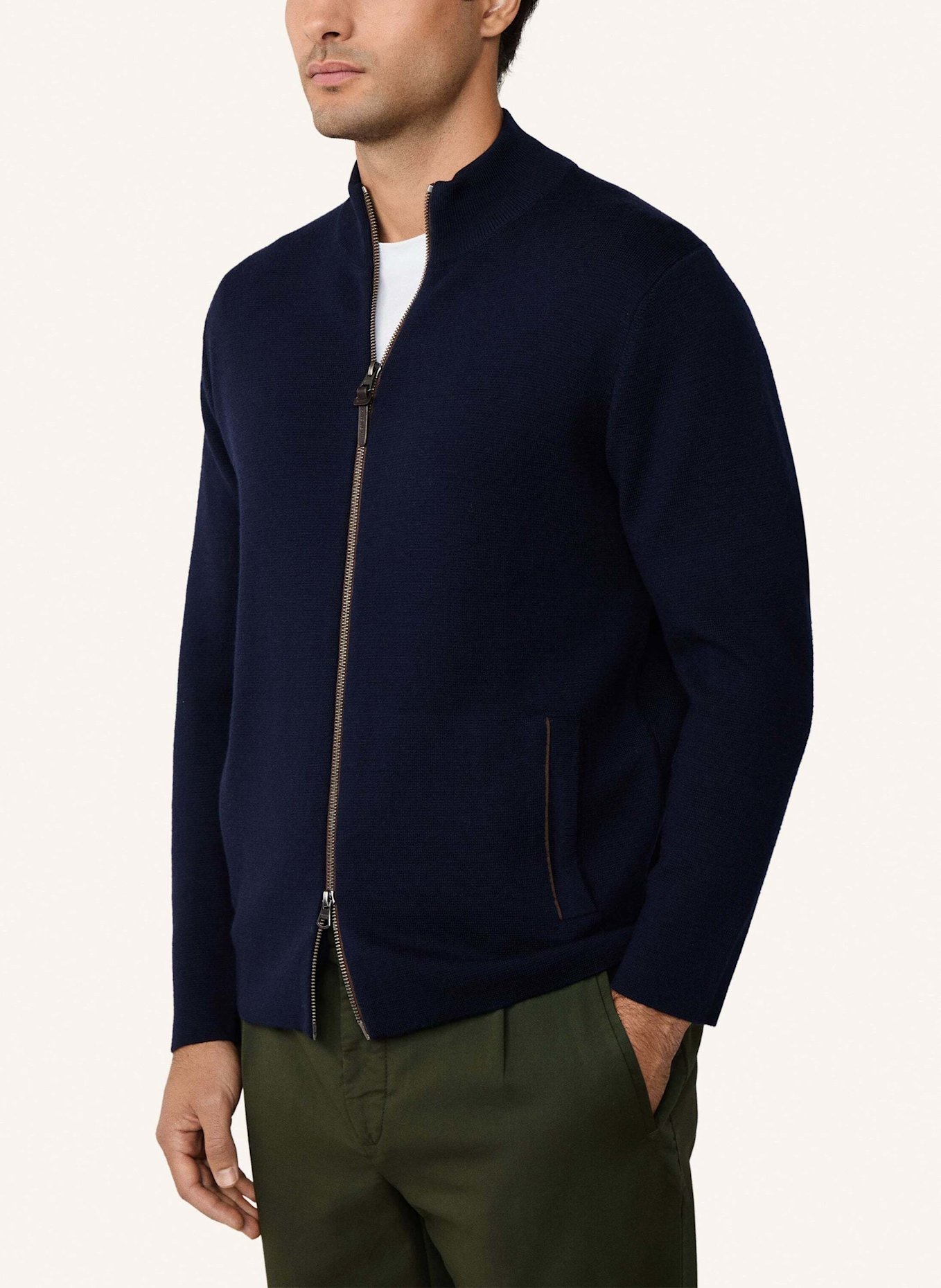 HACKETT LONDON Strickjacken Cardigan MILANO FZIP: BLAU