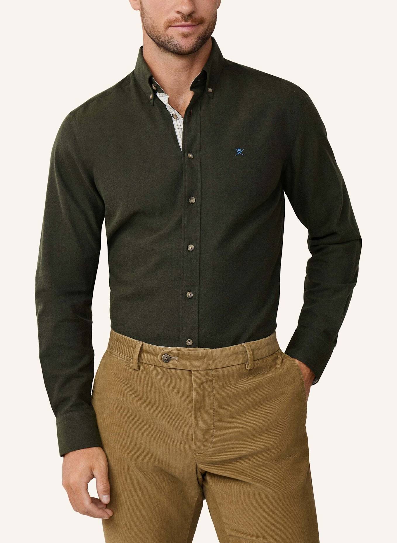 HACKETT LONDON Freizeithemd FLANNEL MULTI TRIM: GRÜN