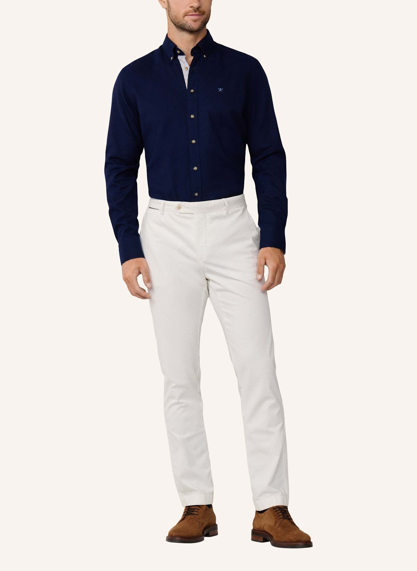 HACKETT LONDON Freizeithemd FLANNEL MULTI TRIM: DUNKELBLAU