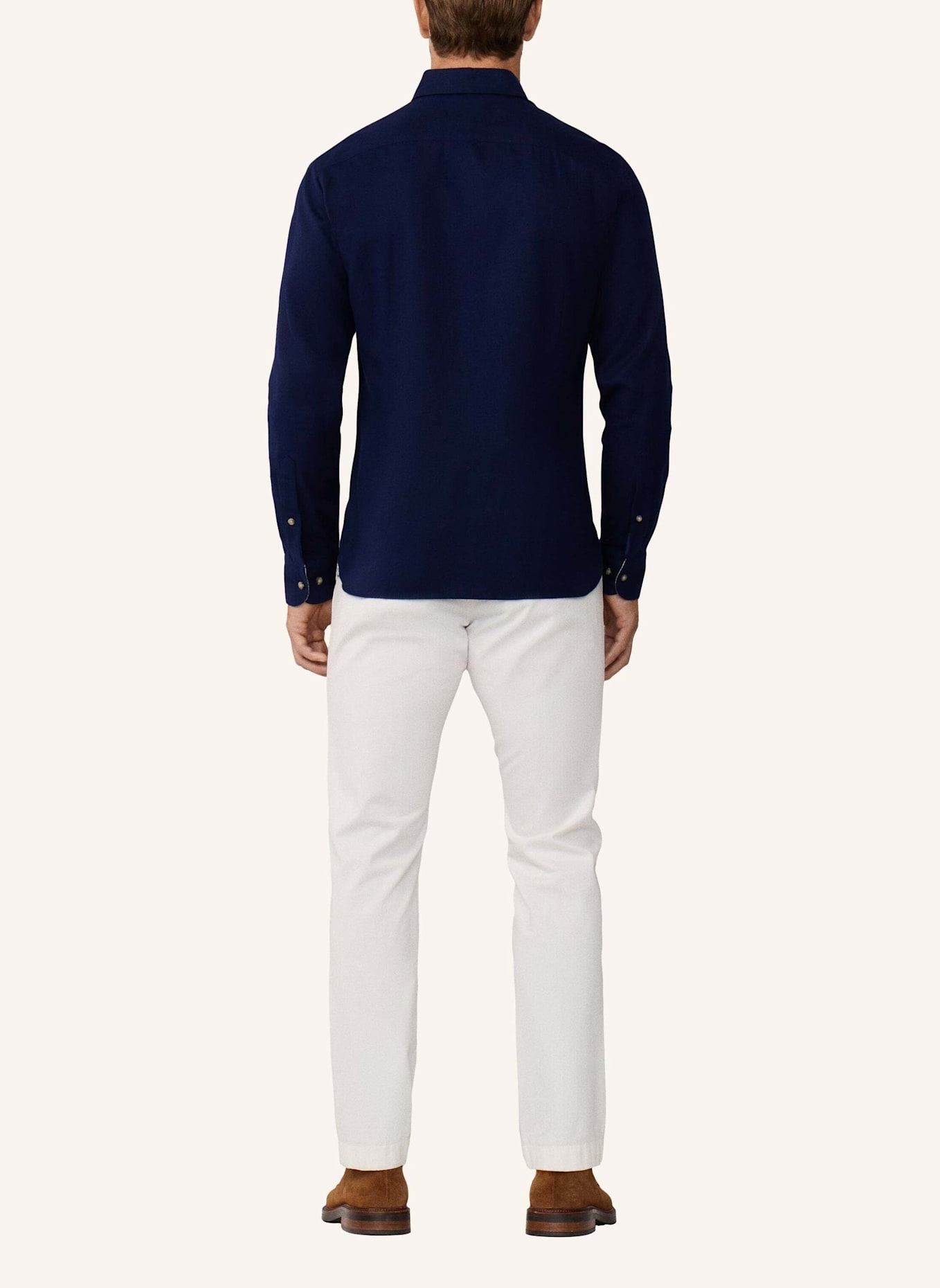 HACKETT LONDON Freizeithemd FLANNEL MULTI TRIM: DUNKELBLAU