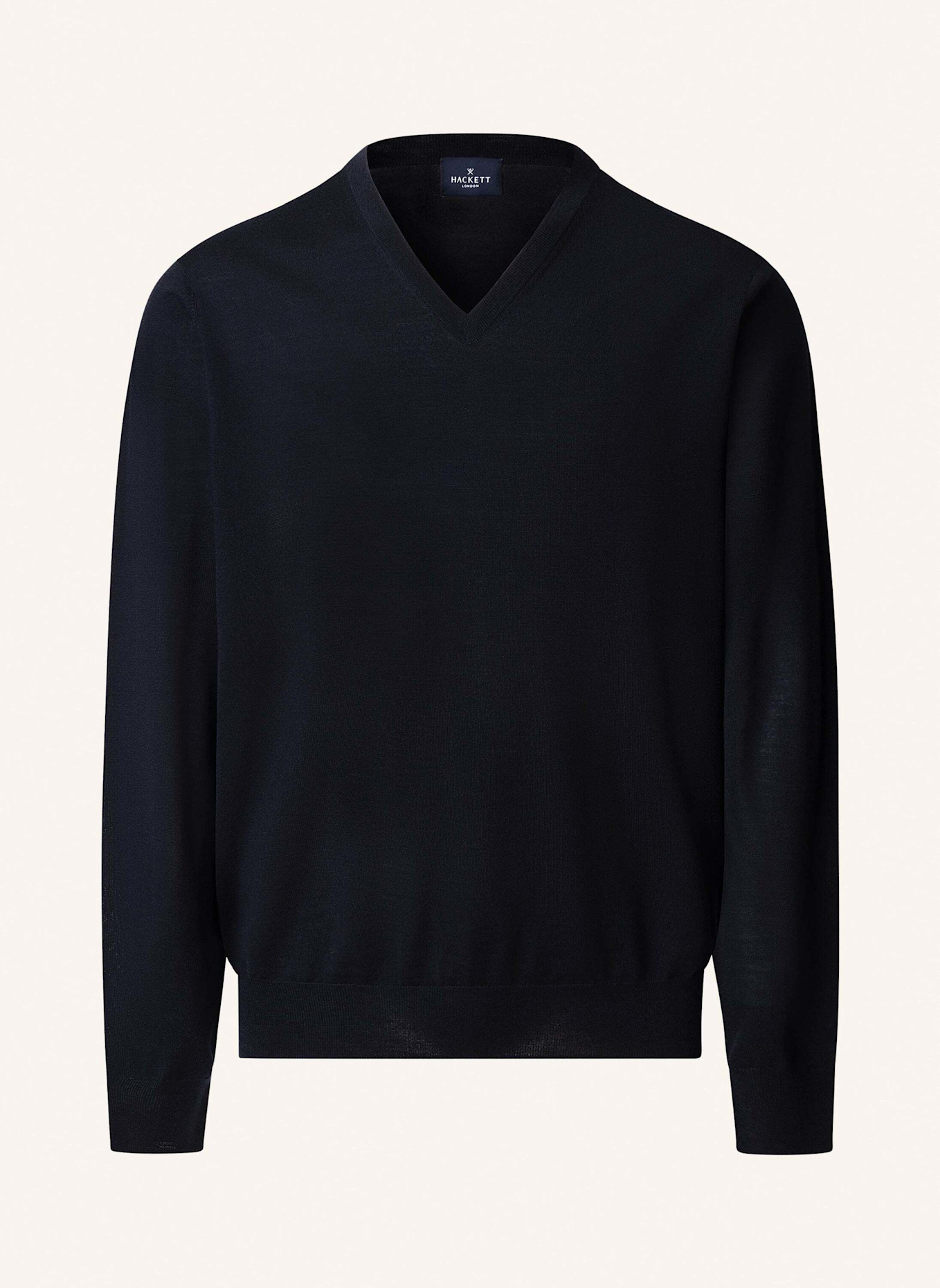 HACKETT LONDON Pullover MERINO SILK V NECK: BLAU