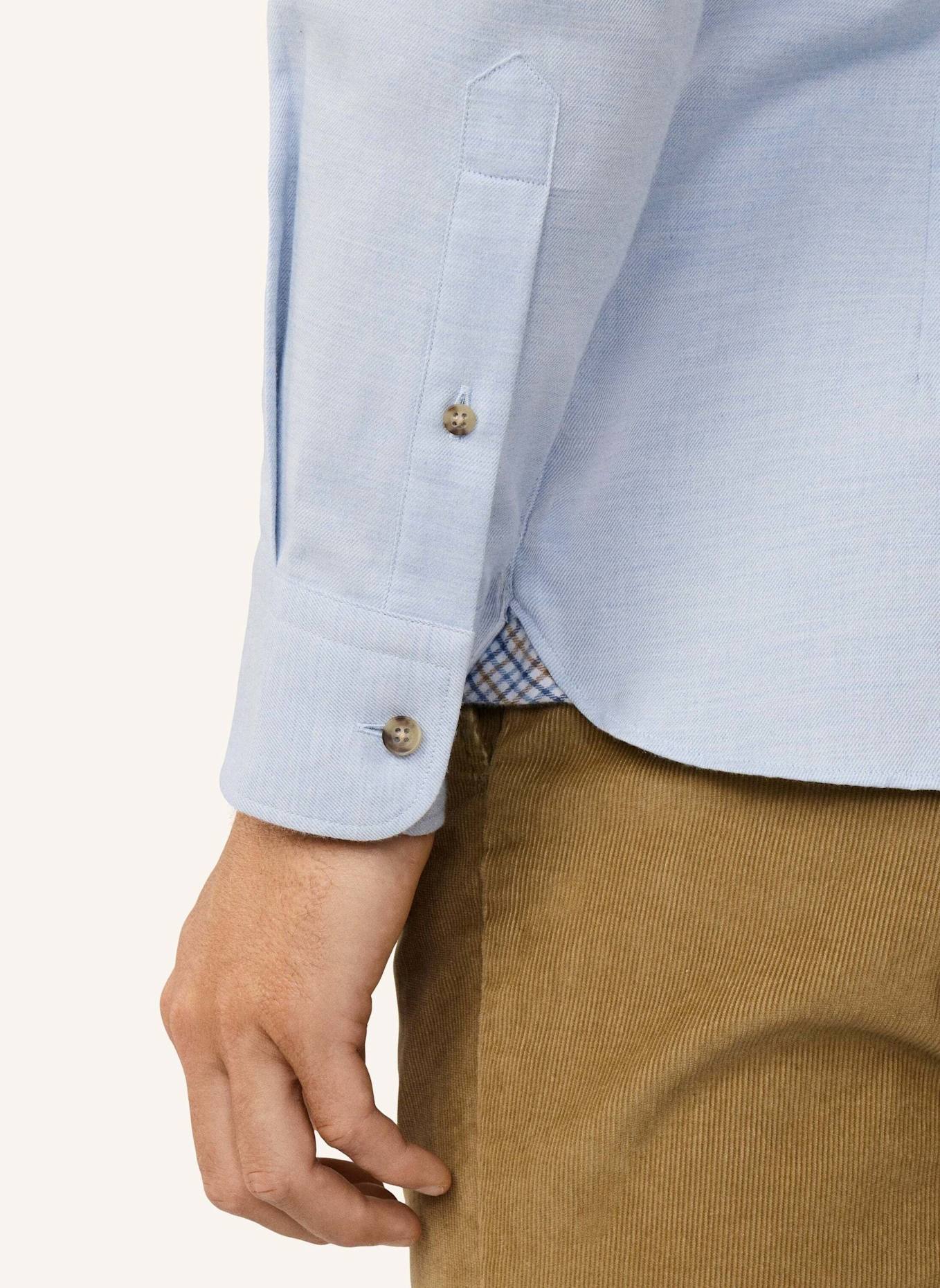 HACKETT LONDON Freizeithemd FLANNEL MULTI TRIM: HELLBLAU