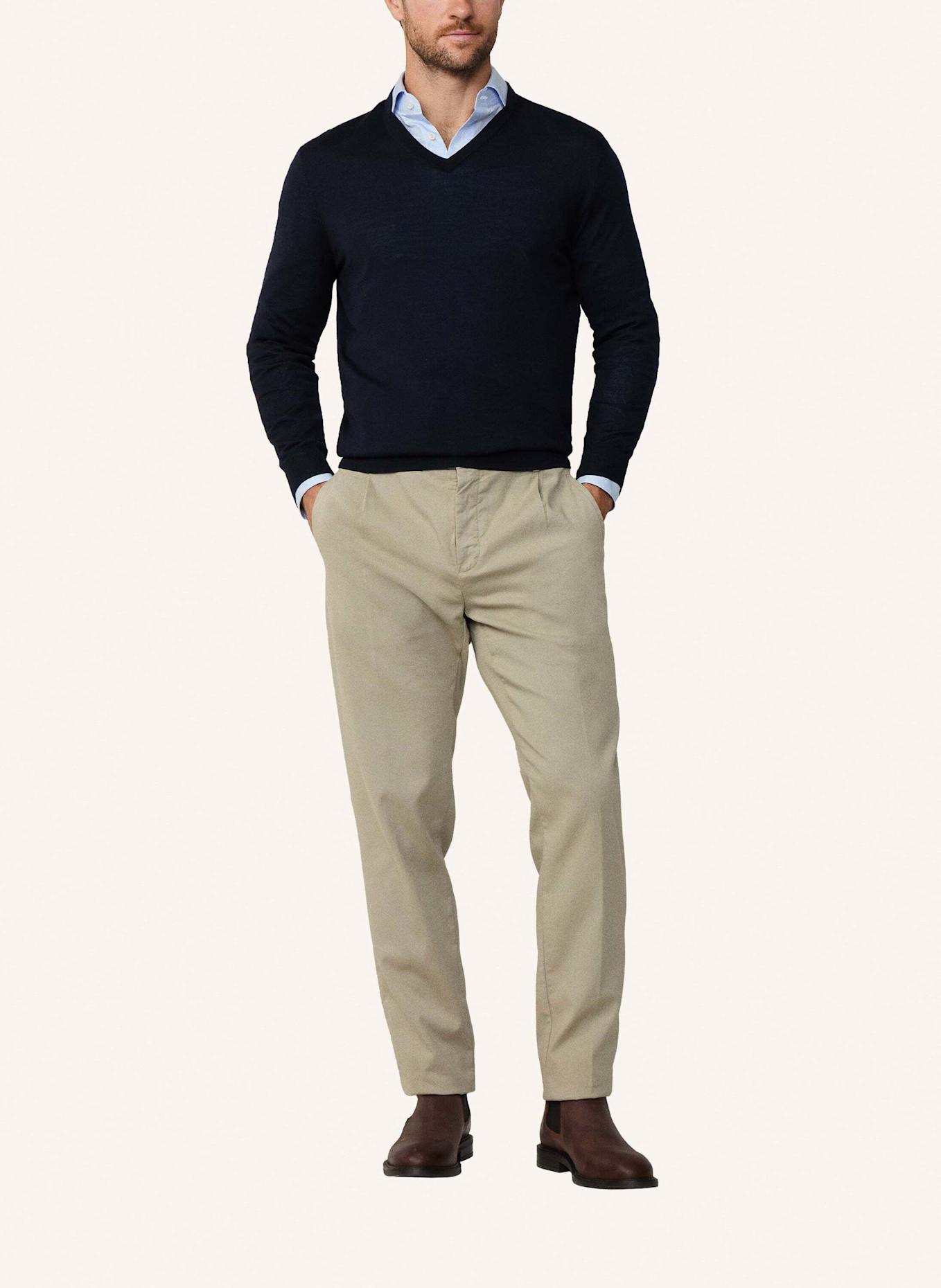 HACKETT LONDON Pullover MERINO SILK V NECK: BLAU