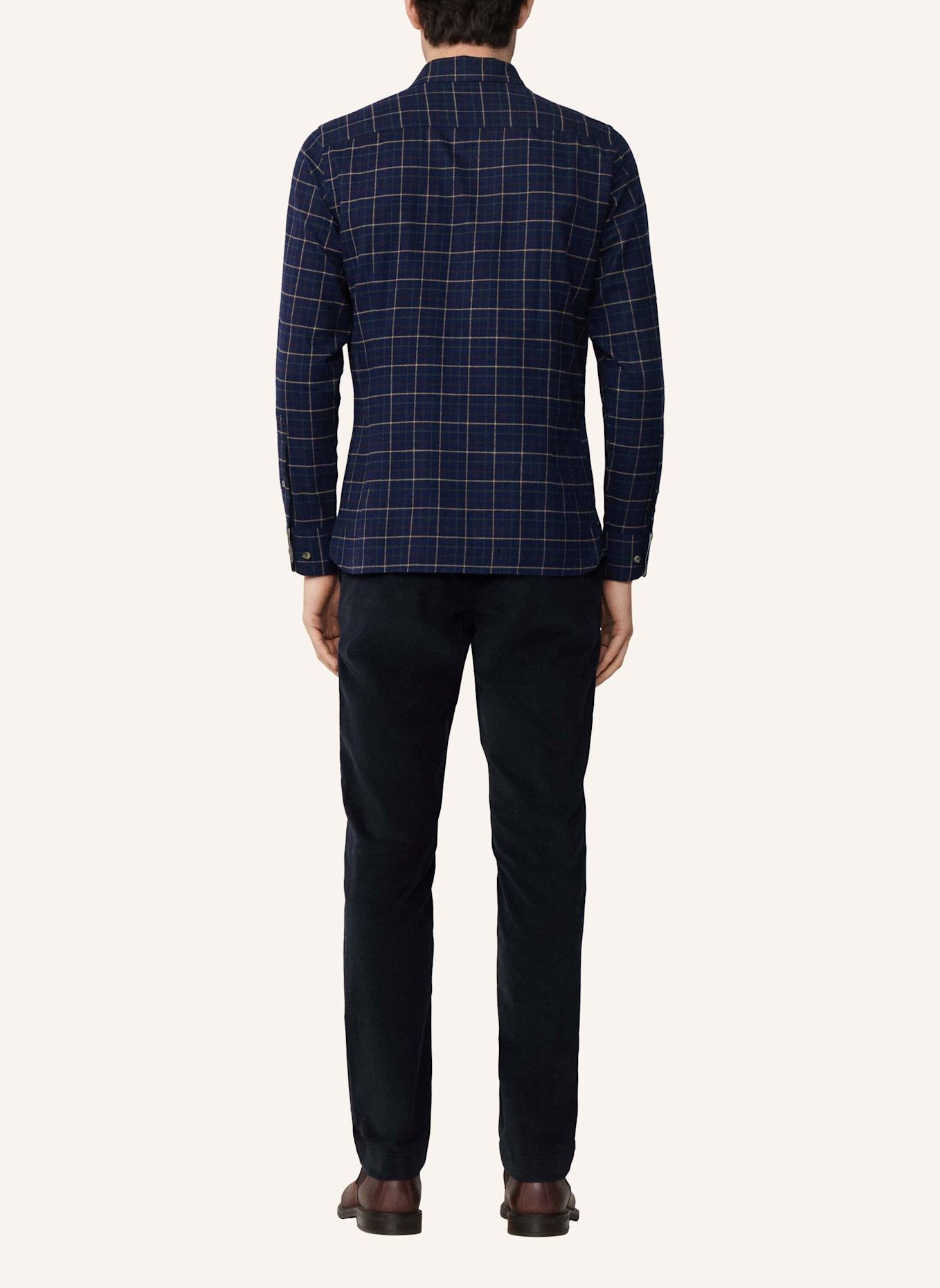 HACKETT LONDON Freizeithemd NAVY FLAN TATTERSALL: DUNKELBLAU
