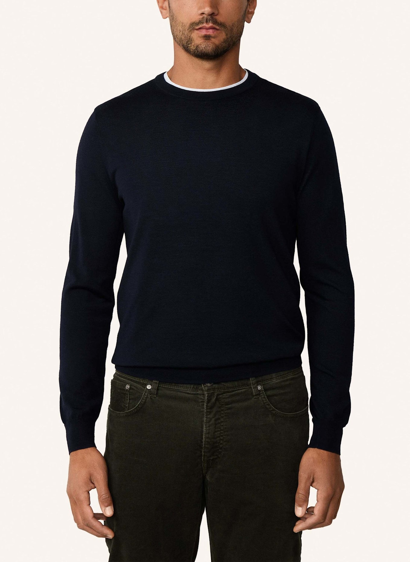 HACKETT LONDON Pullover MERINO SILK CREW: BLAU