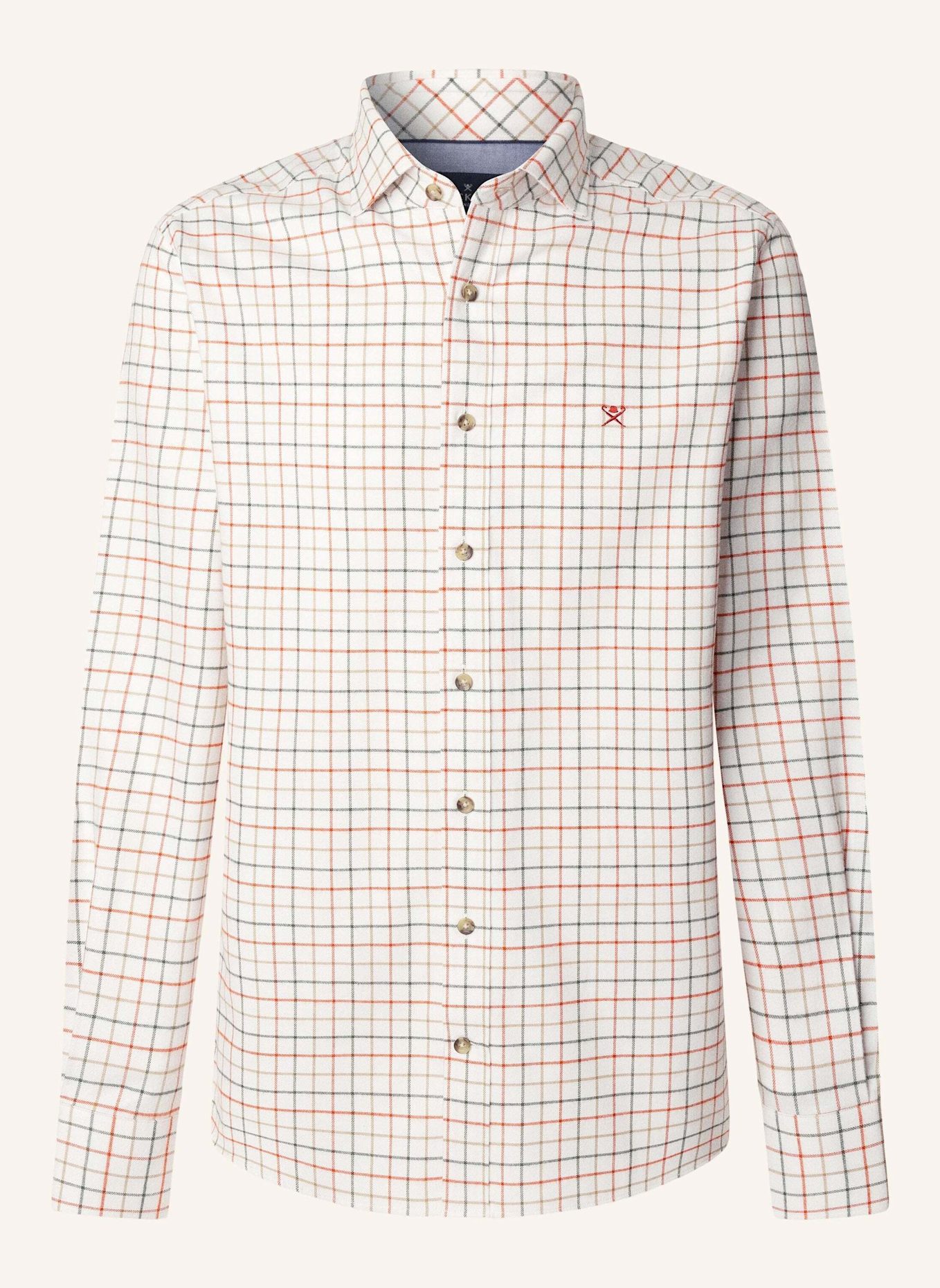 HACKETT LONDON Freizeithemd LGE FLANNEL TATTERSALL: ORANGE