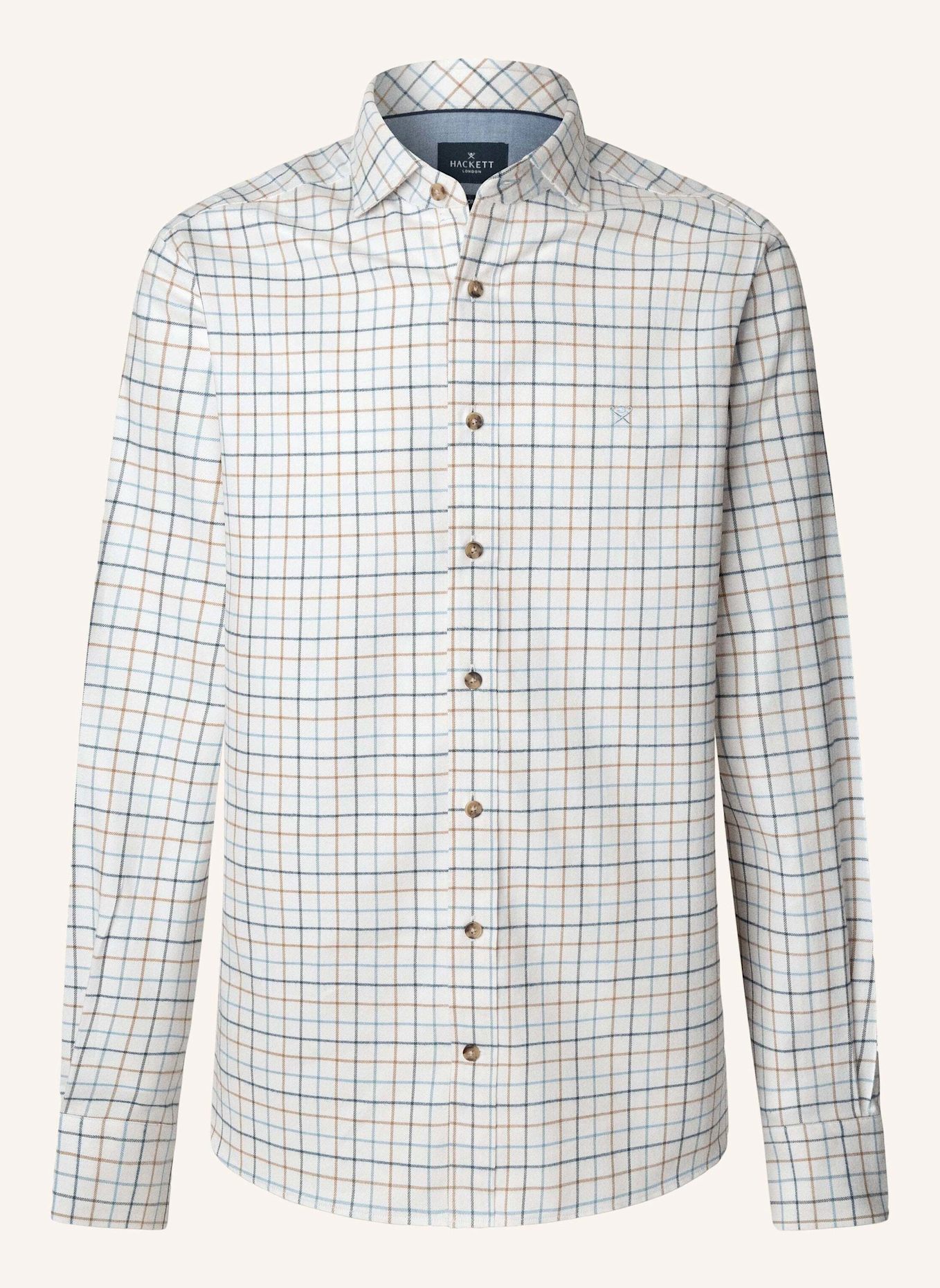 HACKETT LONDON Freizeithemd LGE FLANNEL TATTERSALL: BLAU