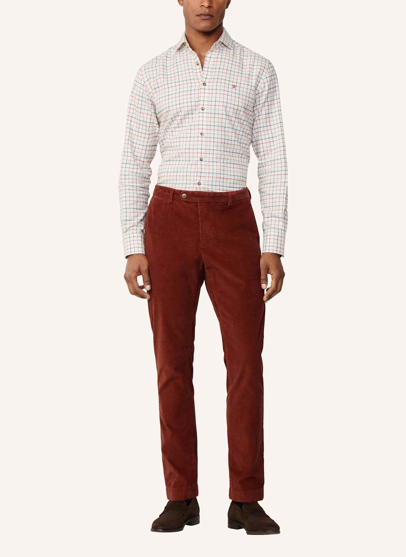 HACKETT LONDON Freizeithemd LGE FLANNEL TATTERSALL: ORANGE